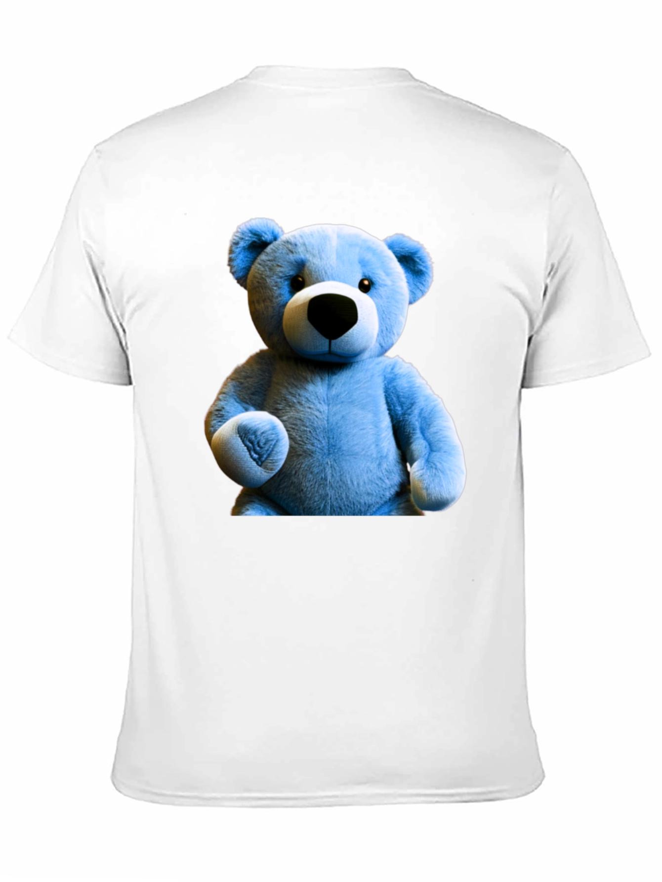 Blue Teddy Bear Graphic Tee - Mens Black T-Shirt