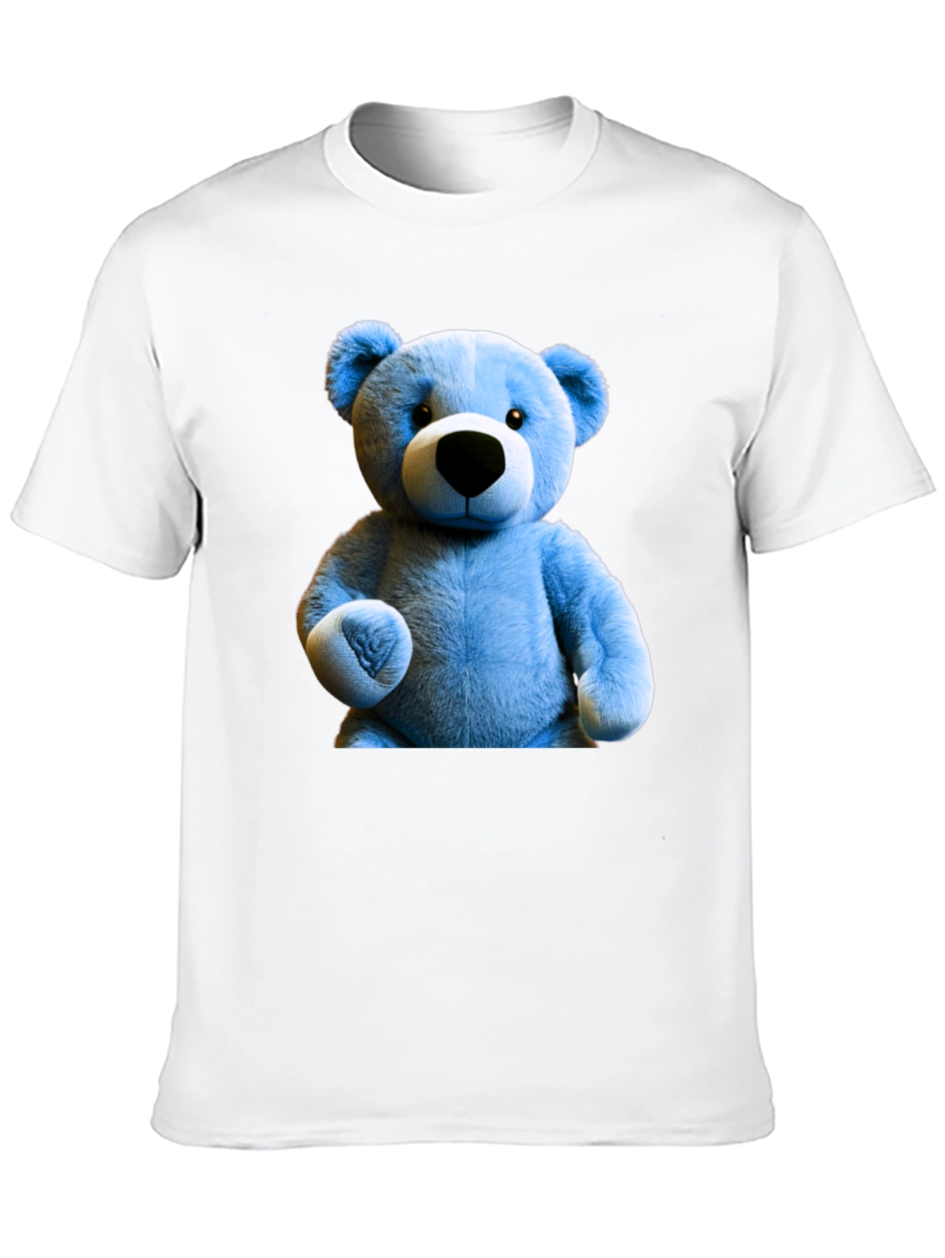 Blue Teddy Bear Graphic Tee - Mens Black T-Shirt