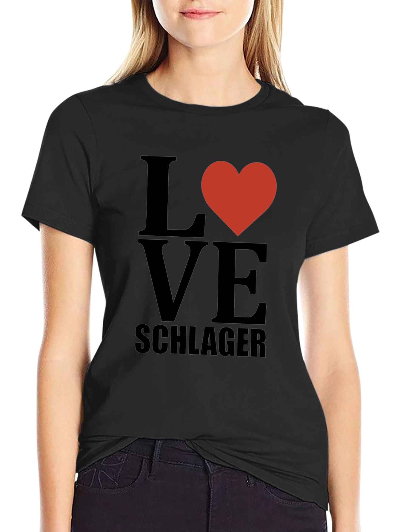 Love Schlager T-Shirt - Black Casual Tee