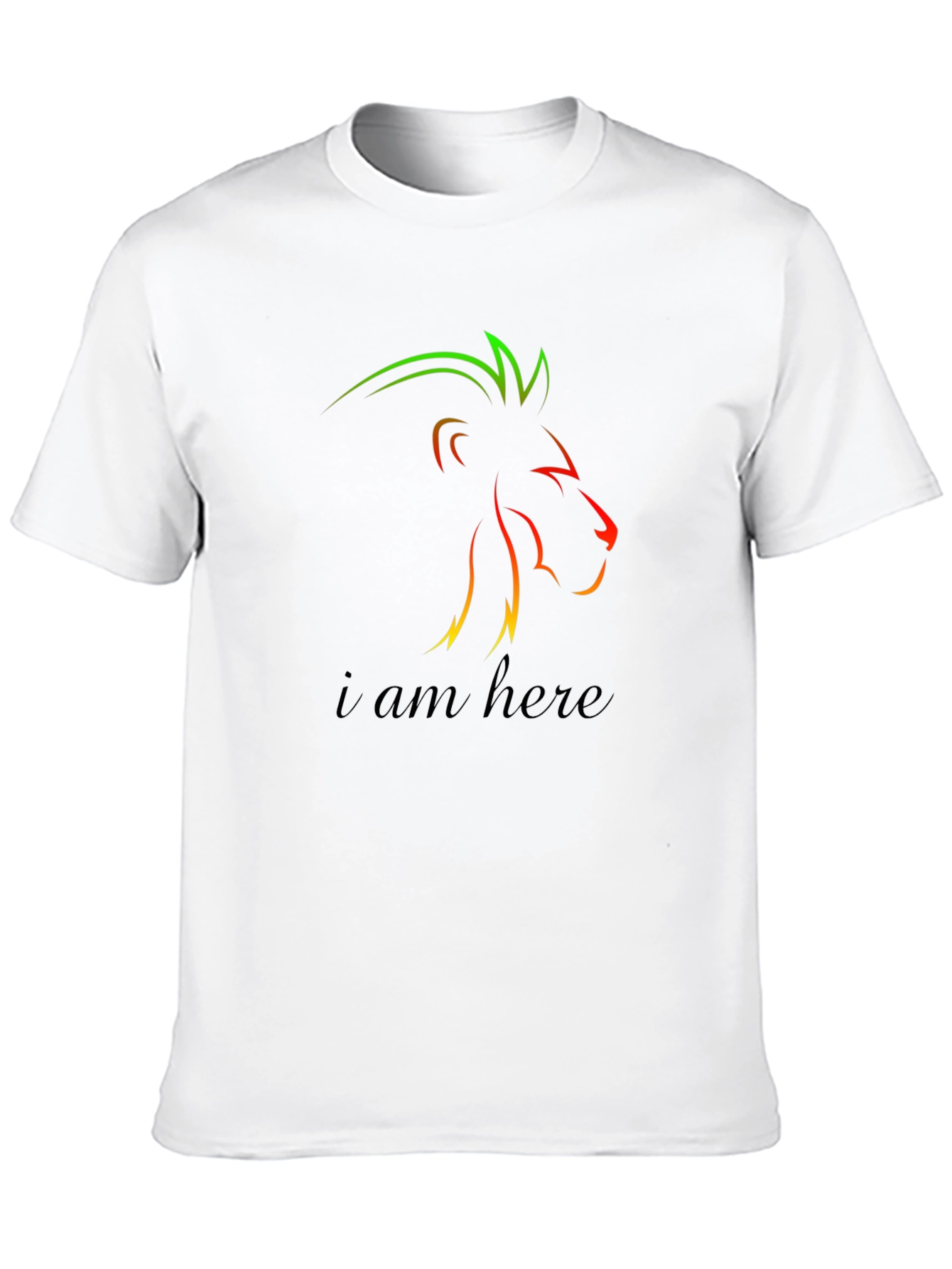 Lion Graphic Tee - I Am Here Black T-Shirt