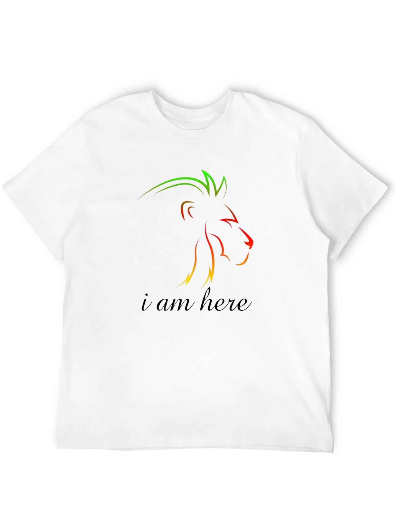 Lion Graphic Tee - I Am Here Black T-Shirt
