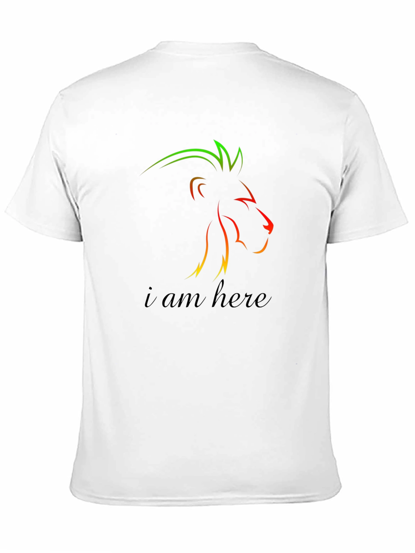 Lion Graphic Tee - I Am Here Black T-Shirt