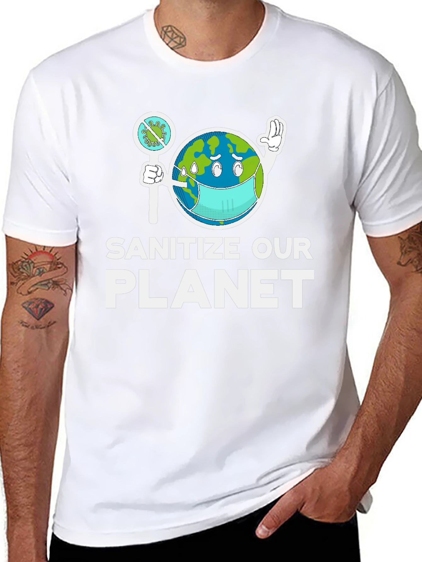 Sanitize Our Planet Graphic T-Shirt