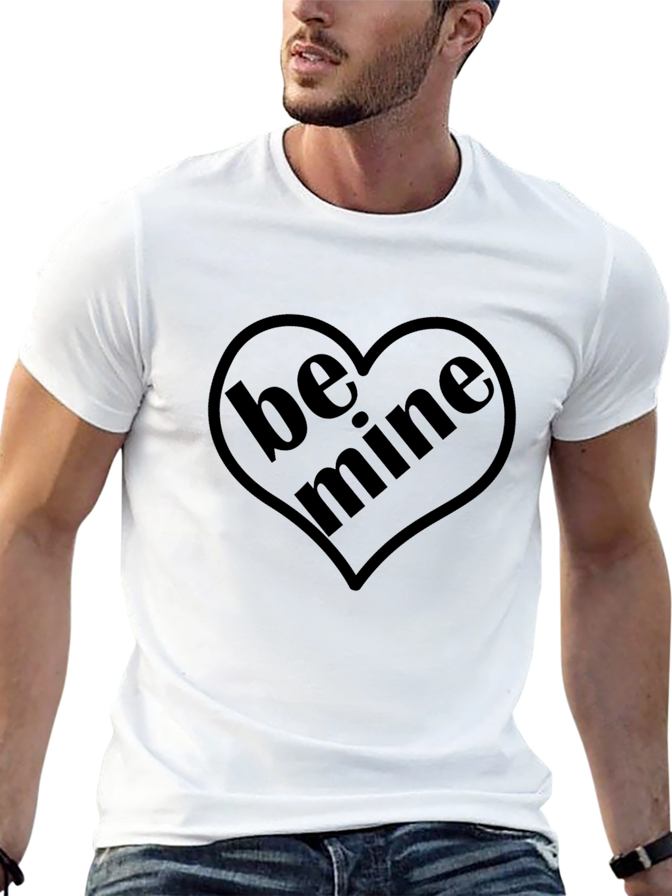 Be Mine Heart Graphic Tee - Black