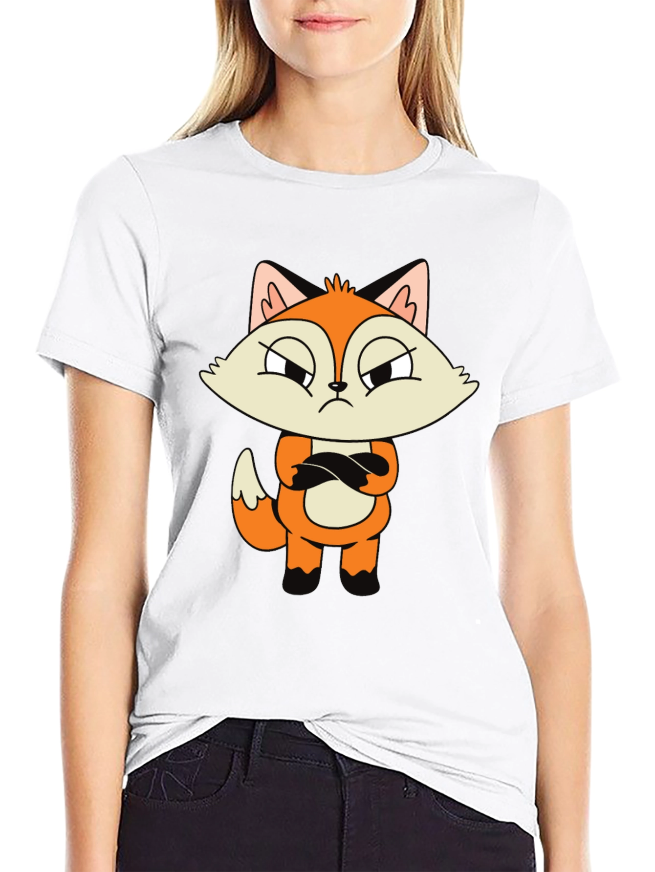 Grumpy Fox Graphic Tee - Cool Cartoon Design