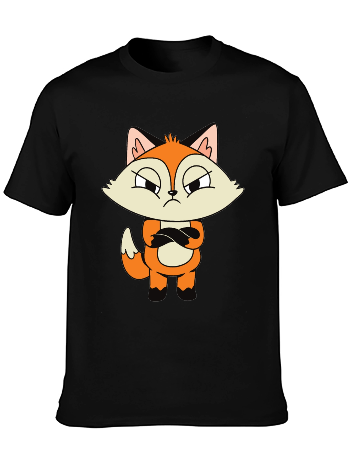 Grumpy Fox Graphic Tee - Cool Cartoon Design