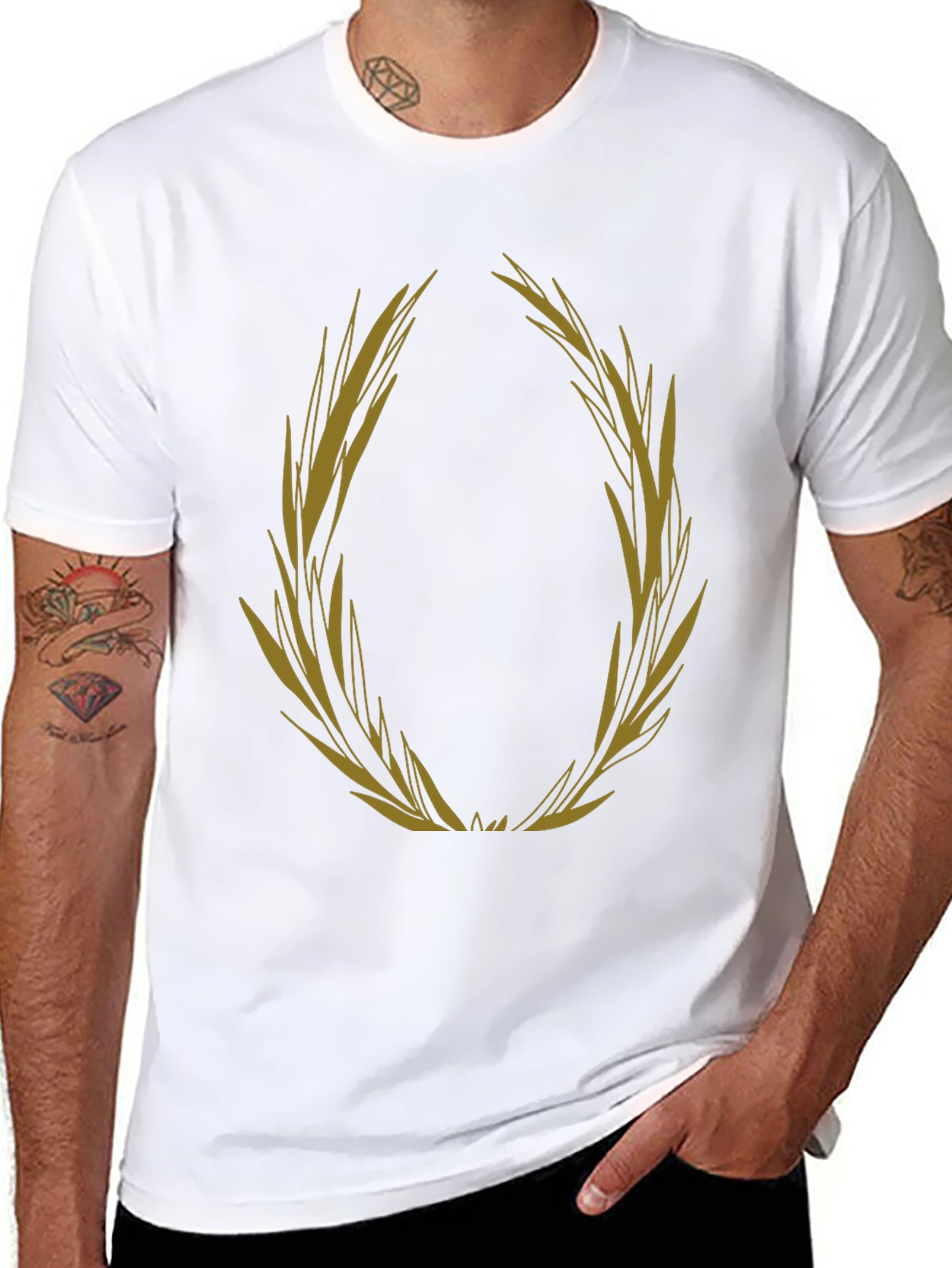 Olive Branch Graphic Tee - Black Casual T-Shirt