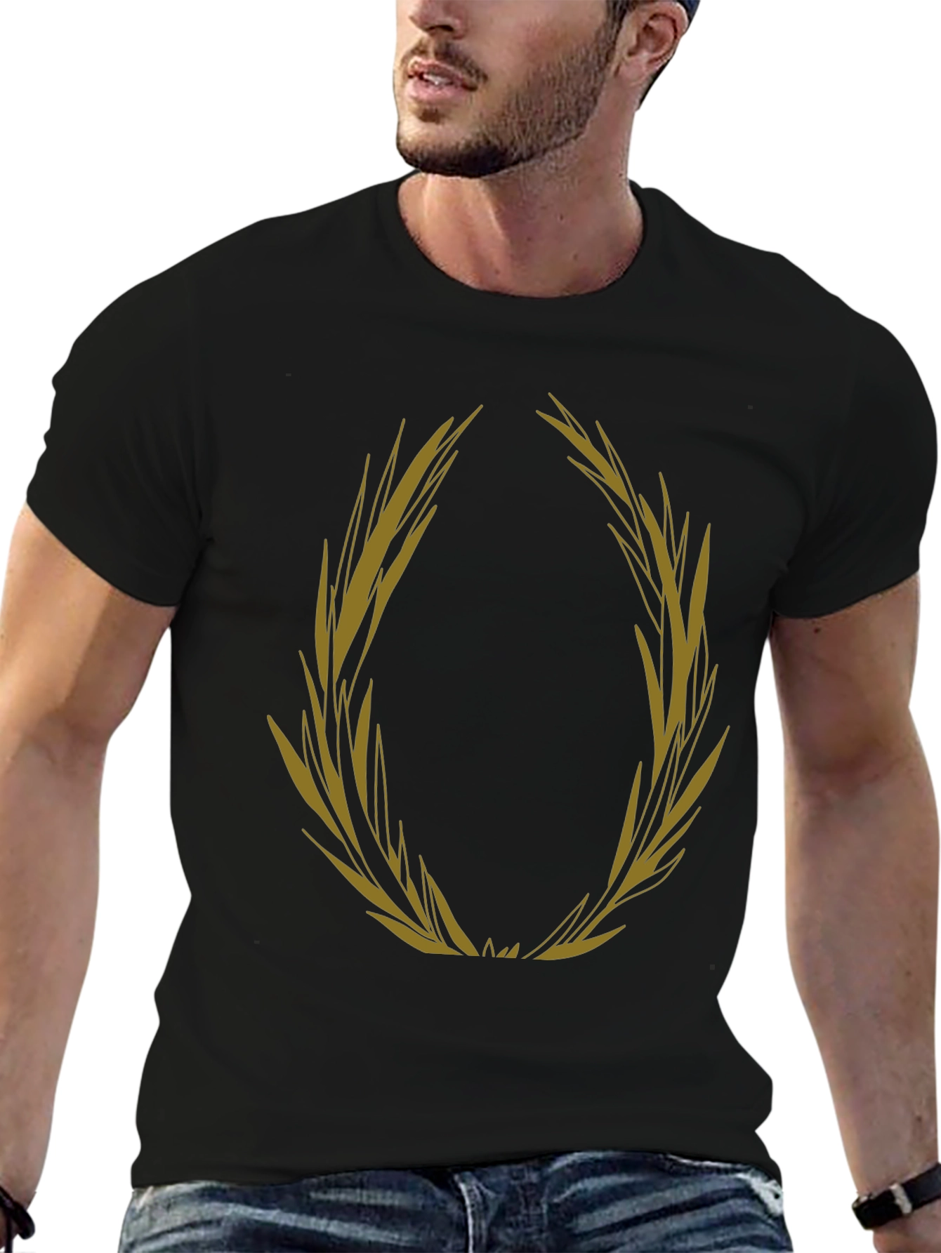 Olive Branch Graphic Tee - Black Casual T-Shirt