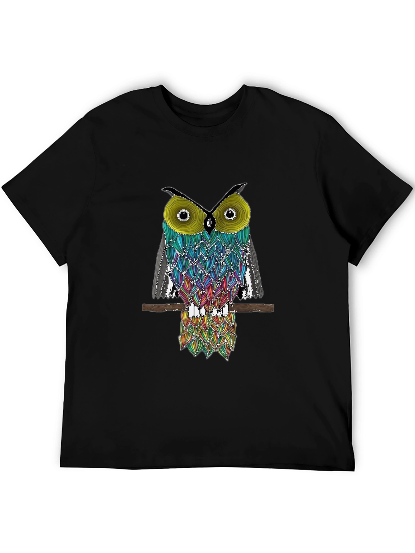 Cool Owl Graphic Tee - Black T-Shirt
