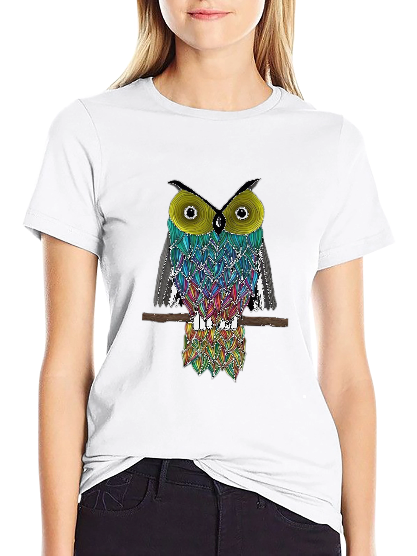 Cool Owl Graphic Tee - Black T-Shirt