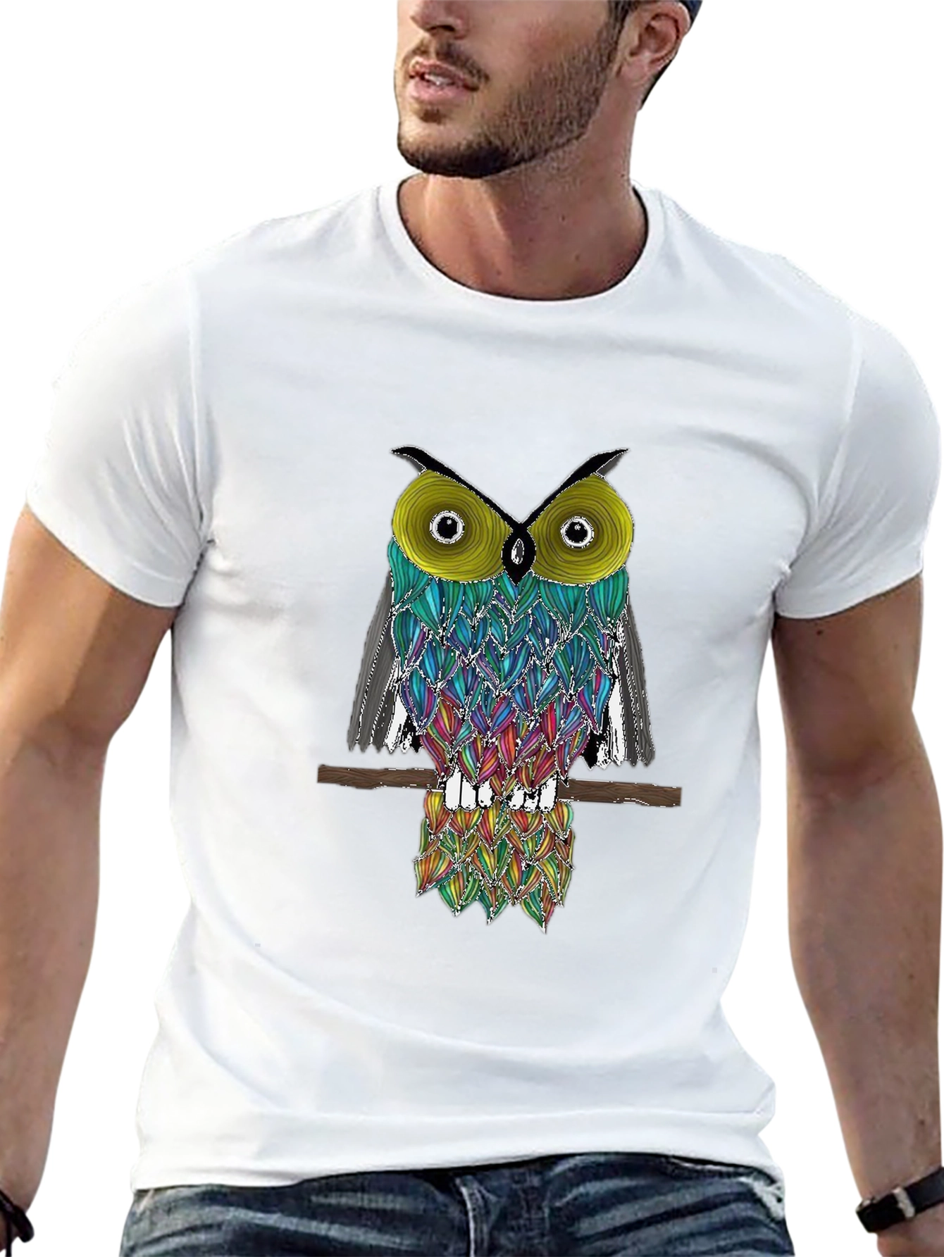 Cool Owl Graphic Tee - Black T-Shirt