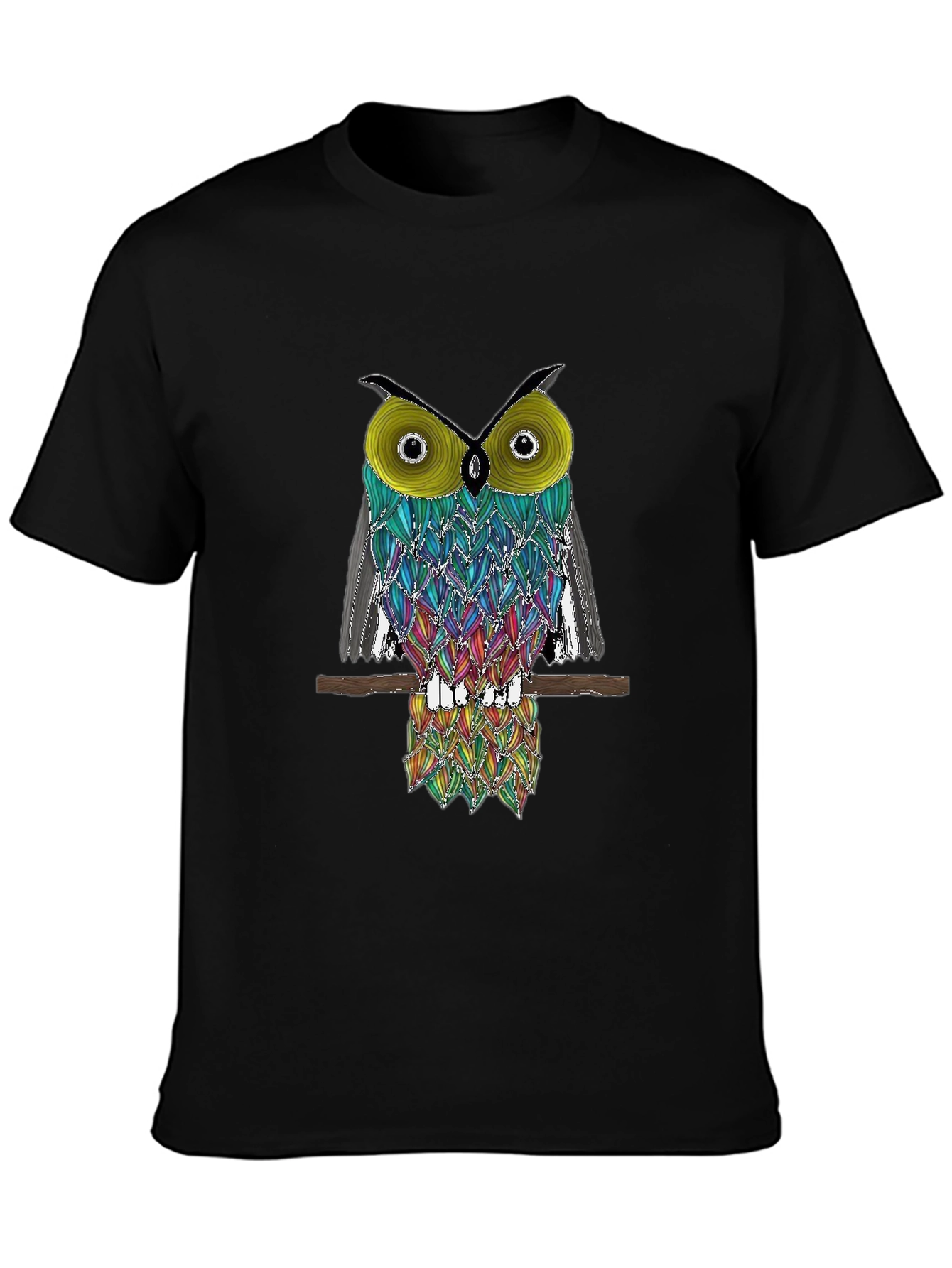 Cool Owl Graphic Tee - Black T-Shirt
