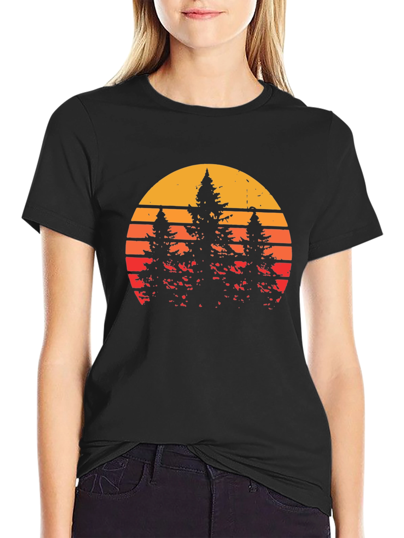Retro Sunset Forest T-Shirt