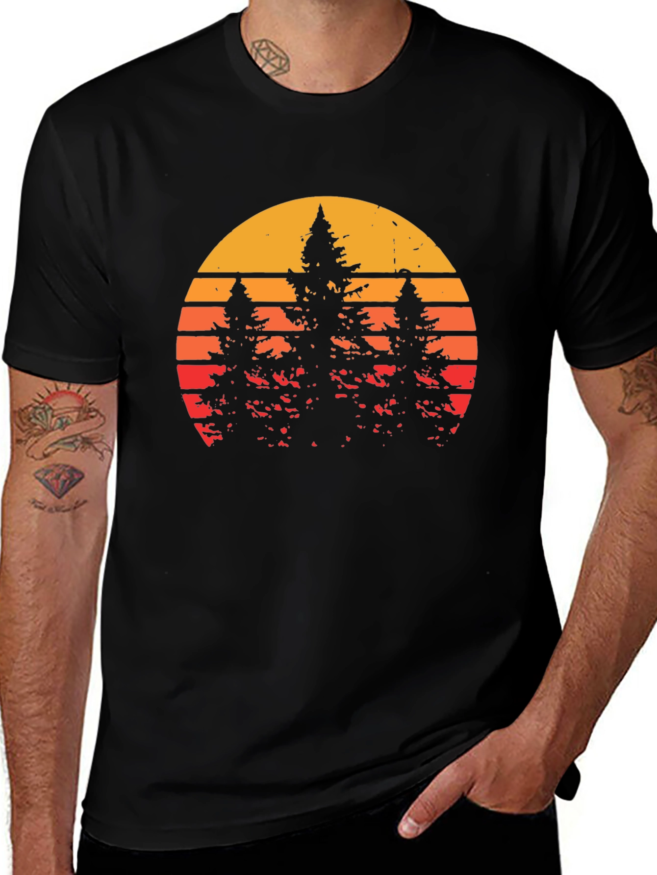 Retro Sunset Forest T-Shirt