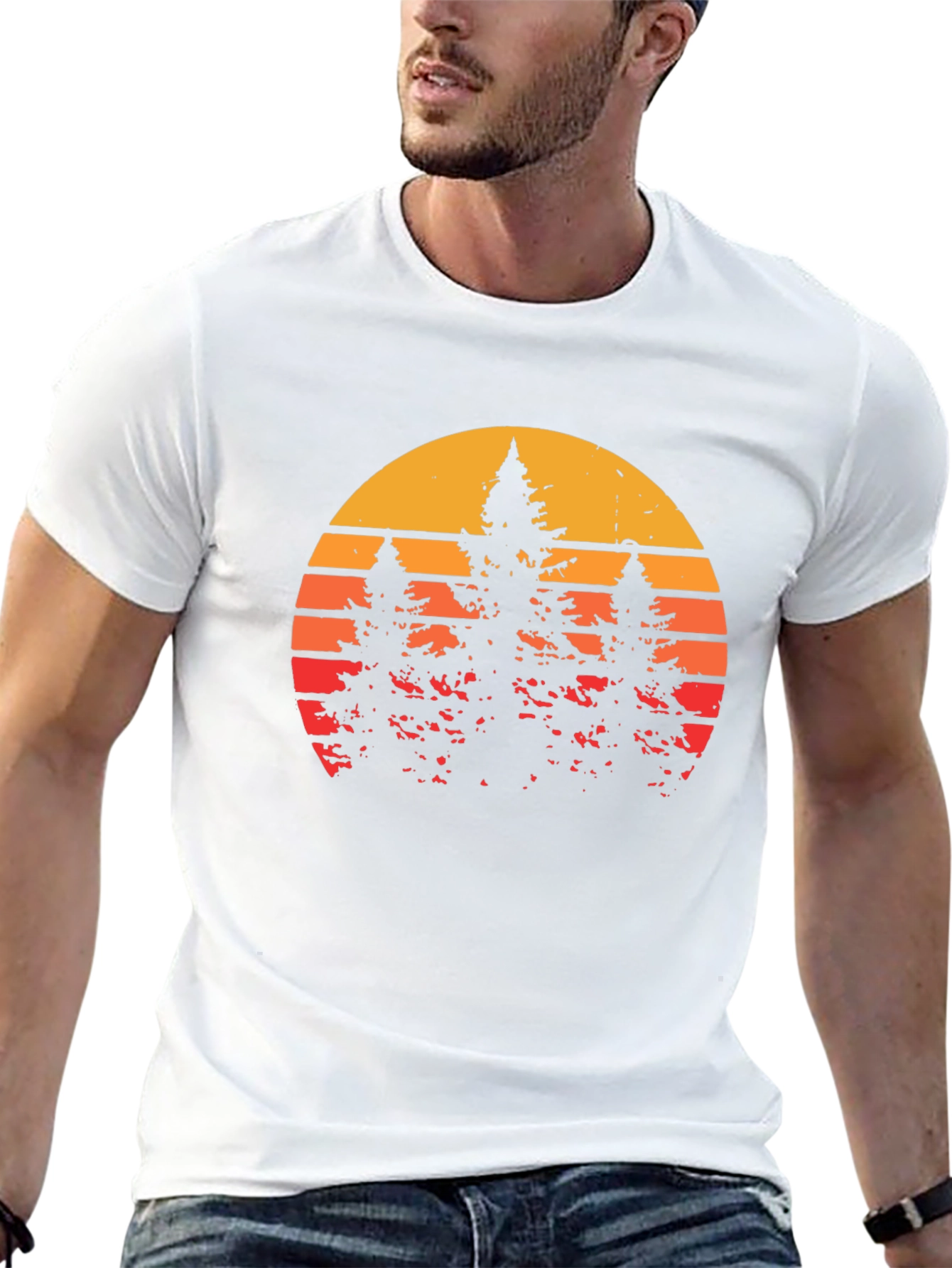 Retro Sunset Forest T-Shirt