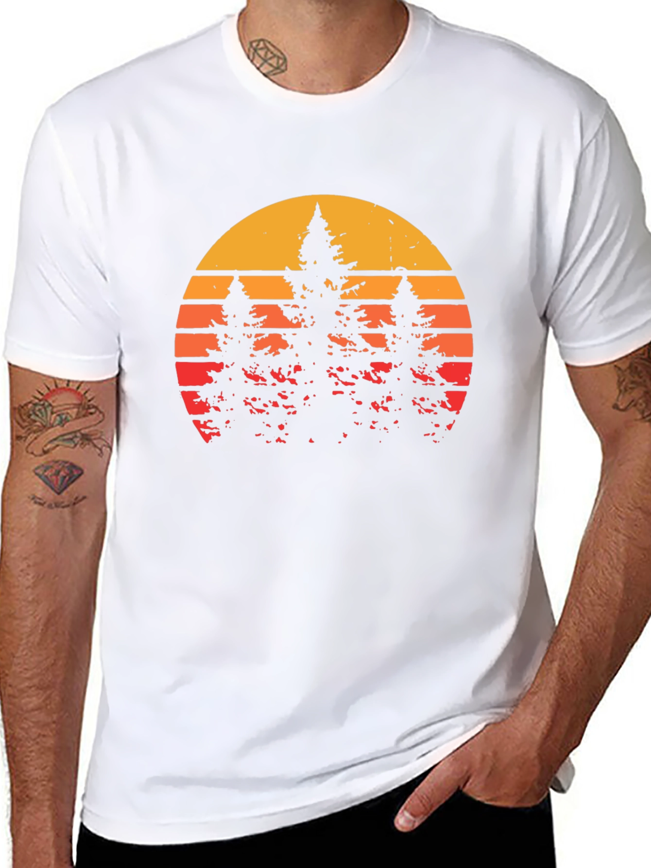 Retro Sunset Forest T-Shirt