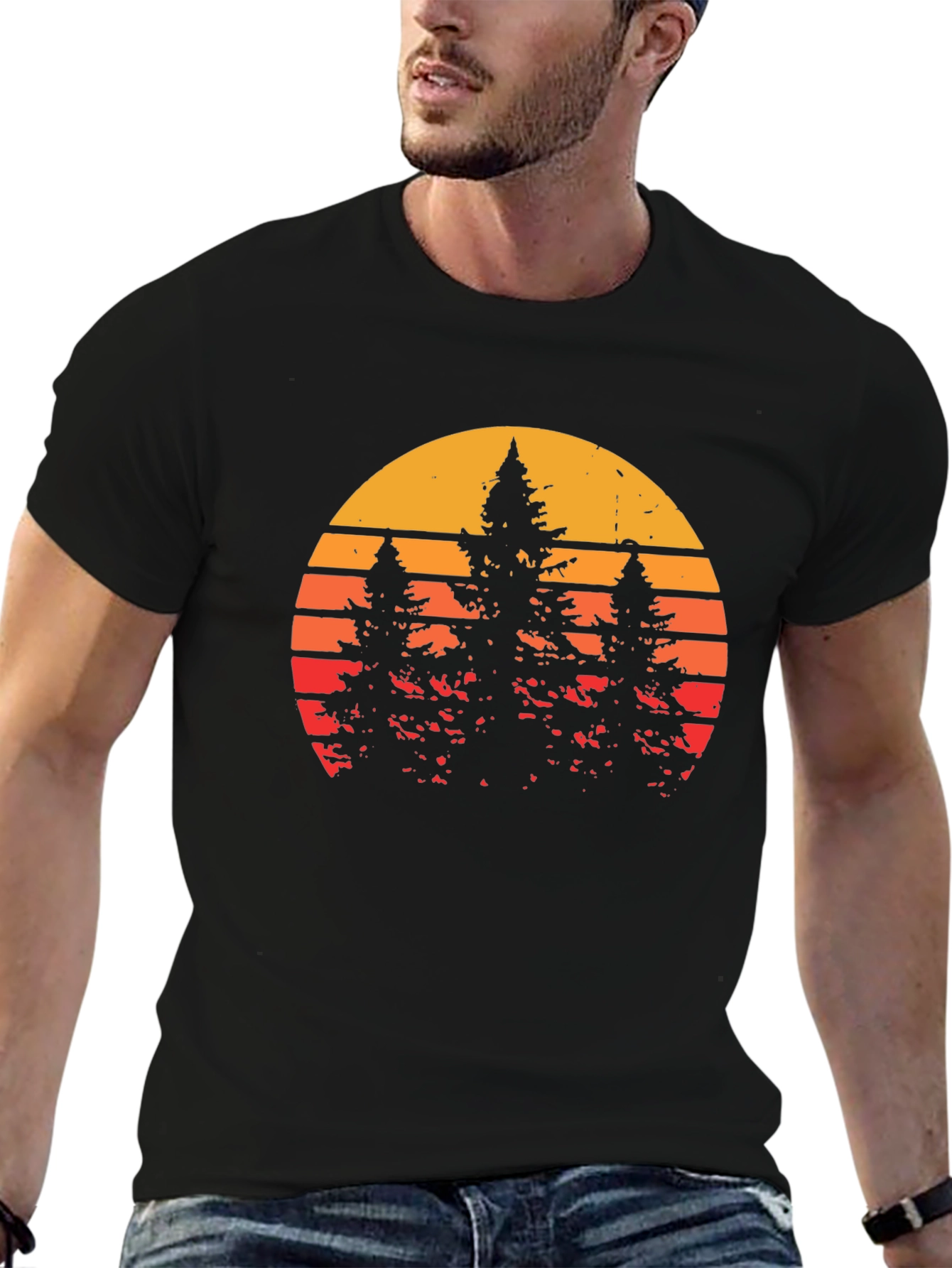 Retro Sunset Forest T-Shirt