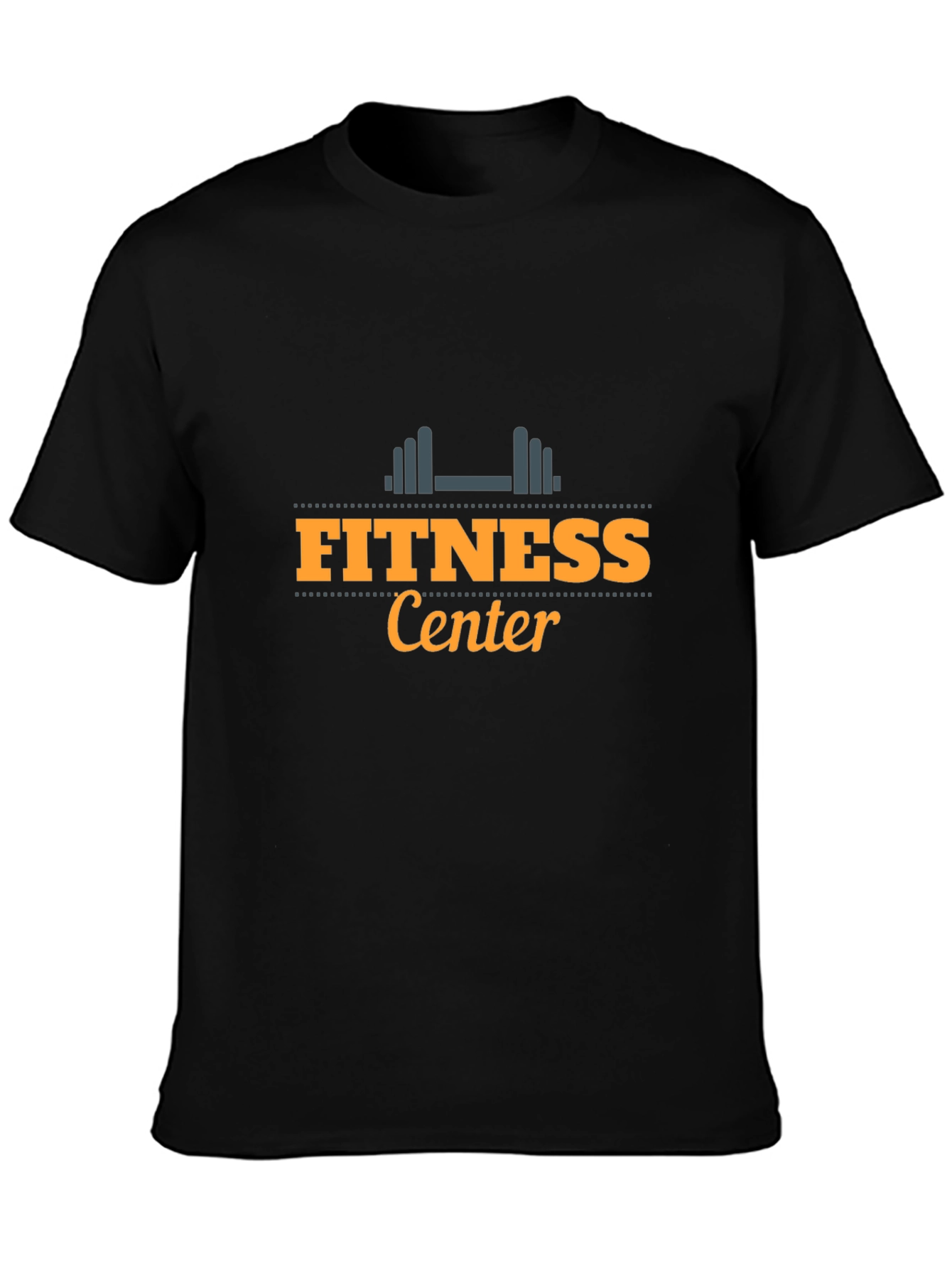 Fitness Center Graphic Tee - Black Cotton T-Shirt