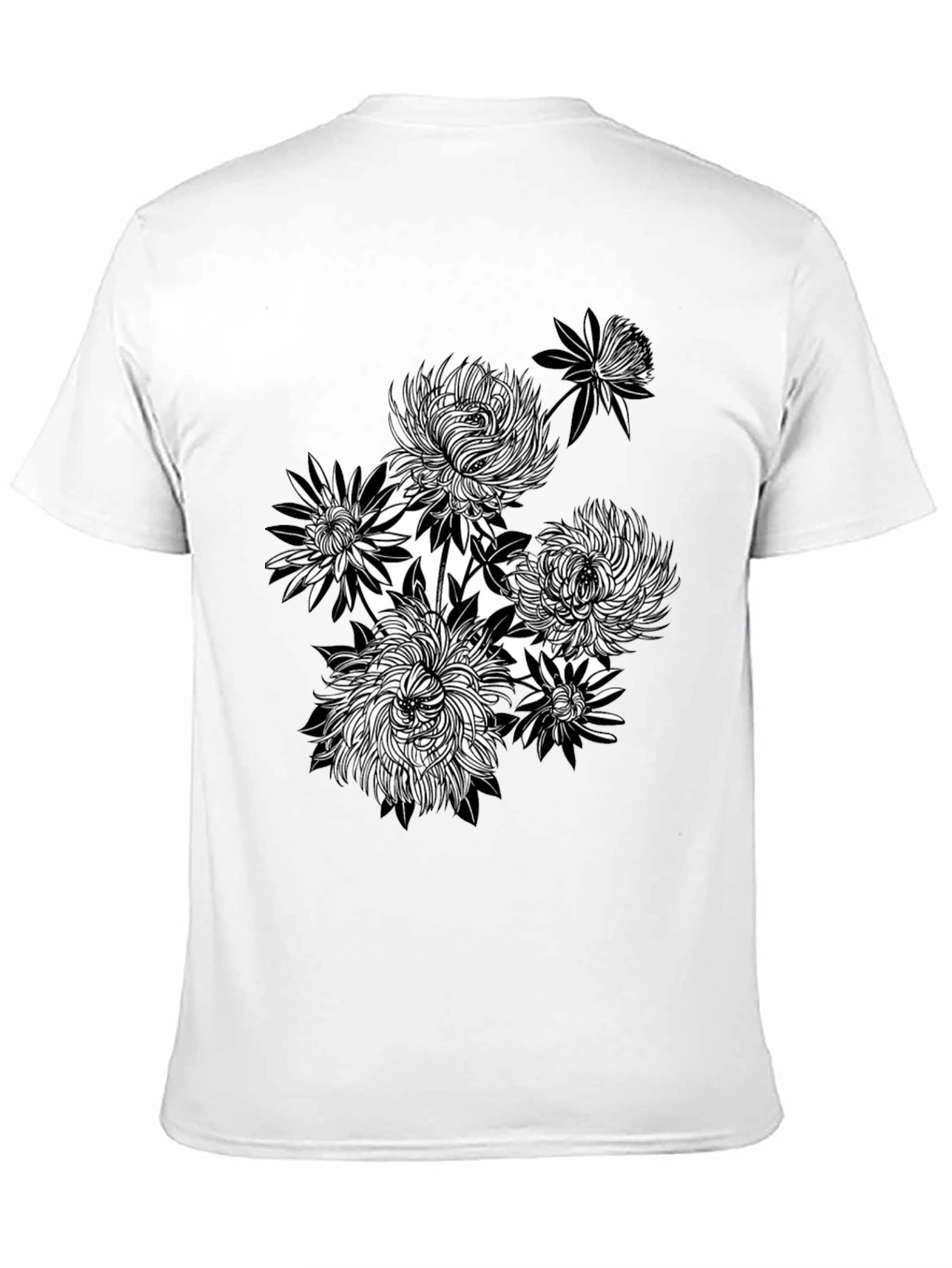 Floral Graphic Tee - Black Cotton T-Shirt