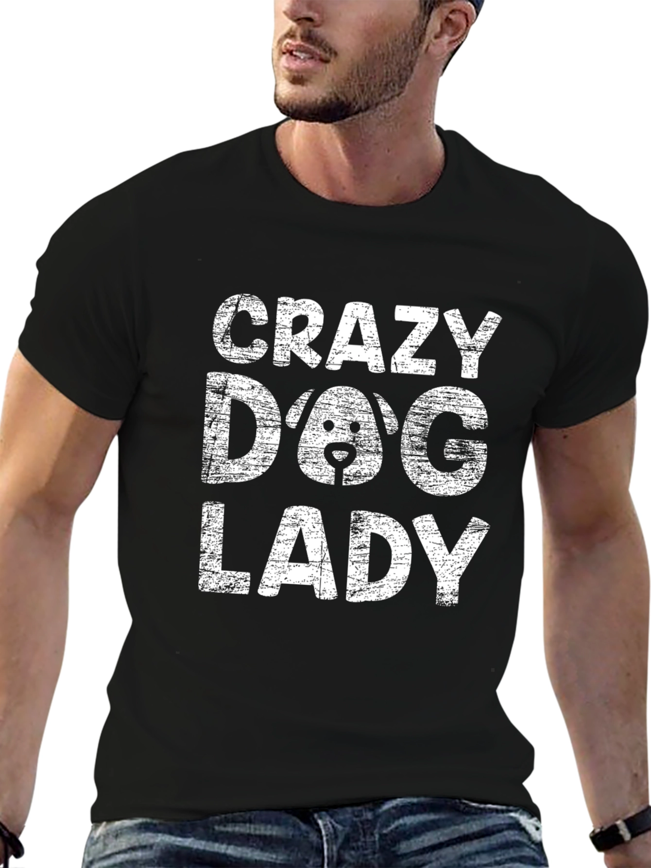 Crazy Dog Lady Graphic Tee - Black T-Shirt