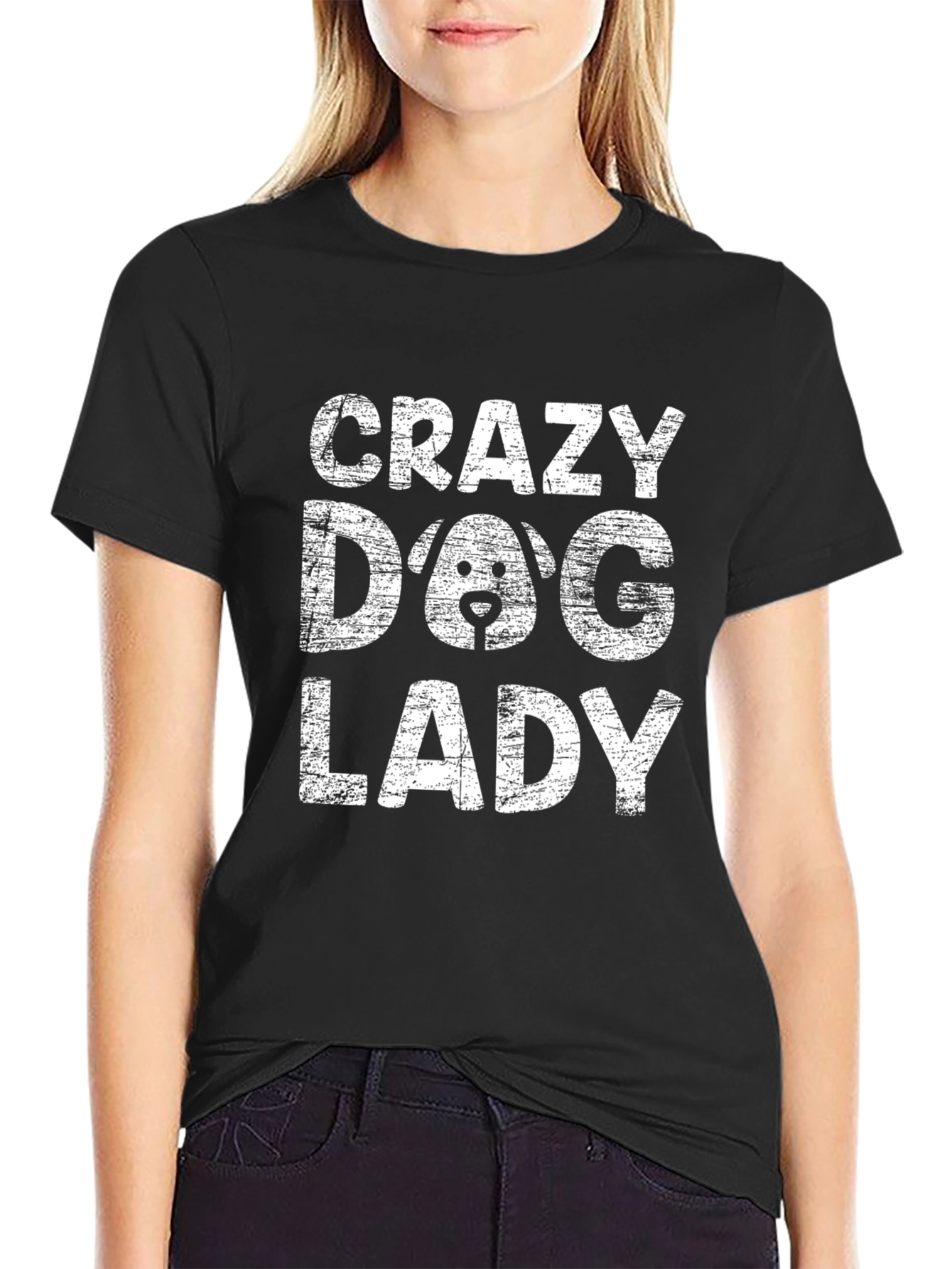 Crazy Dog Lady Graphic Tee - Black T-Shirt