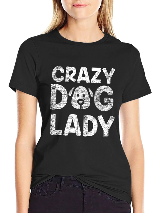 Crazy Dog Lady Graphic Tee - Black T-Shirt