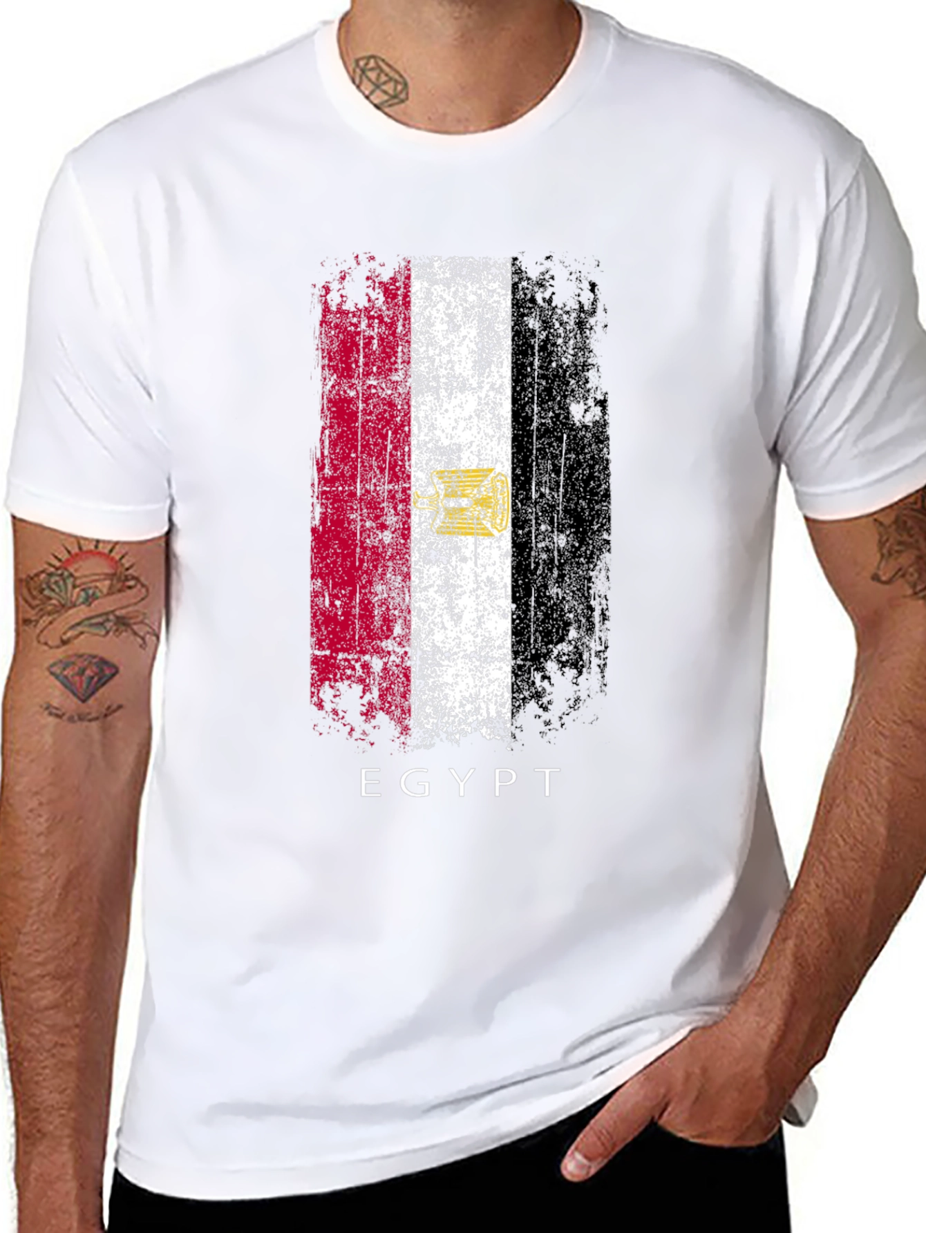 Egypt Flag Graphic T-Shirt - Mens Black Tee
