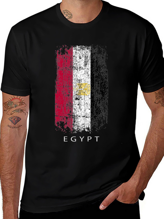 Egypt Flag Graphic T-Shirt - Mens Black Tee