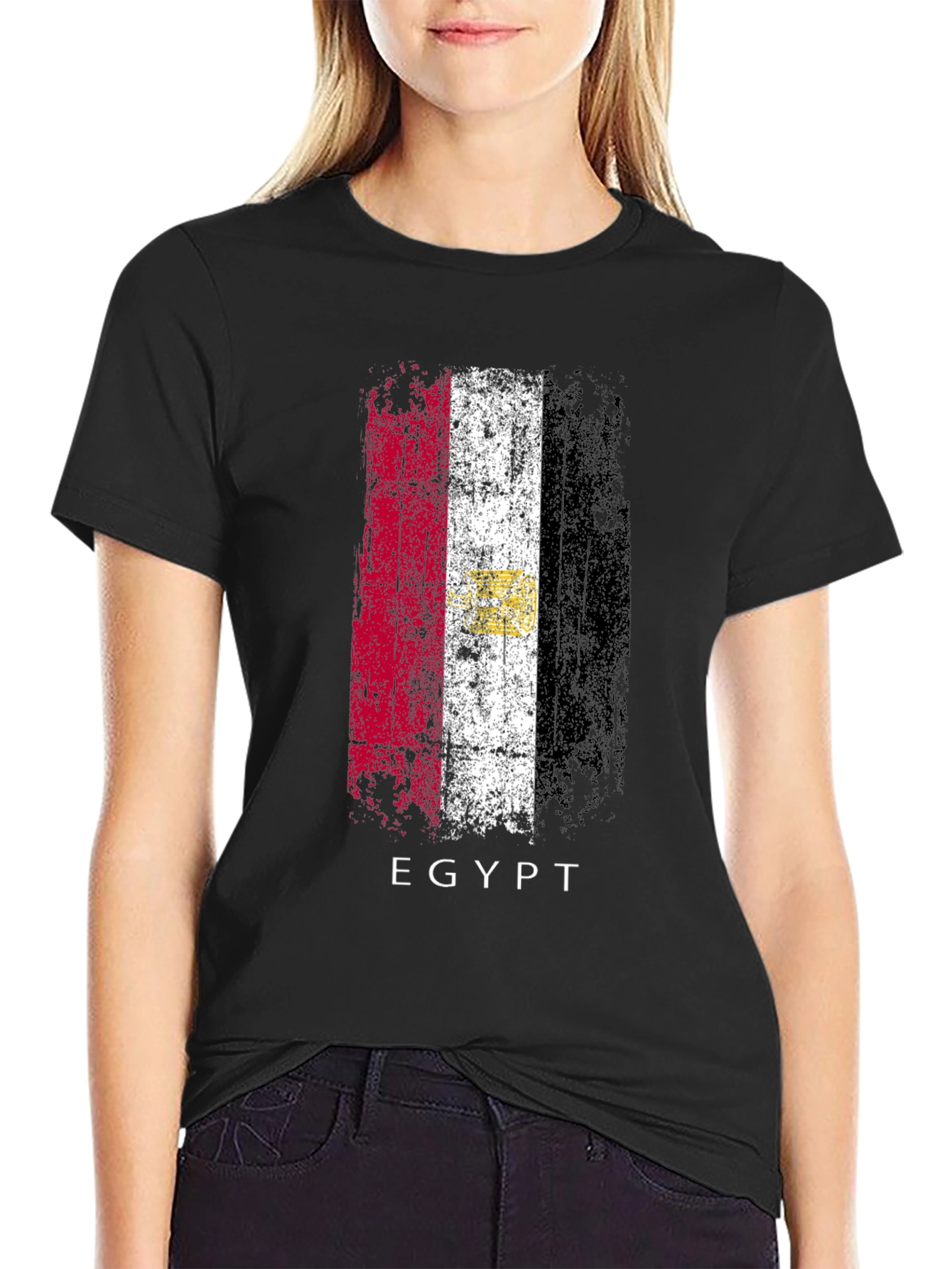 Egypt Flag Graphic T-Shirt - Mens Black Tee