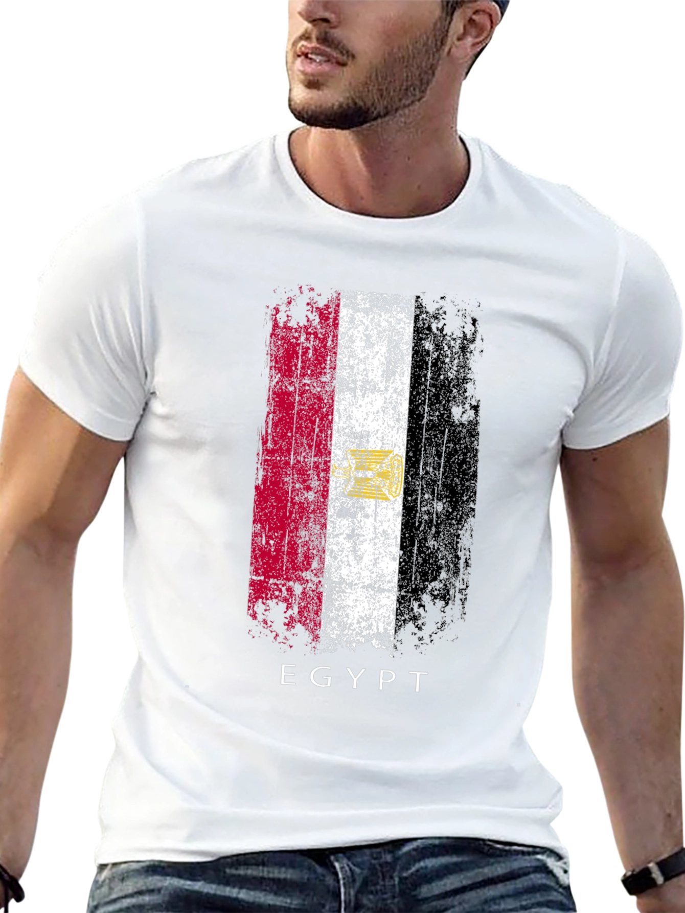 Egypt Flag Graphic T-Shirt - Mens Black Tee