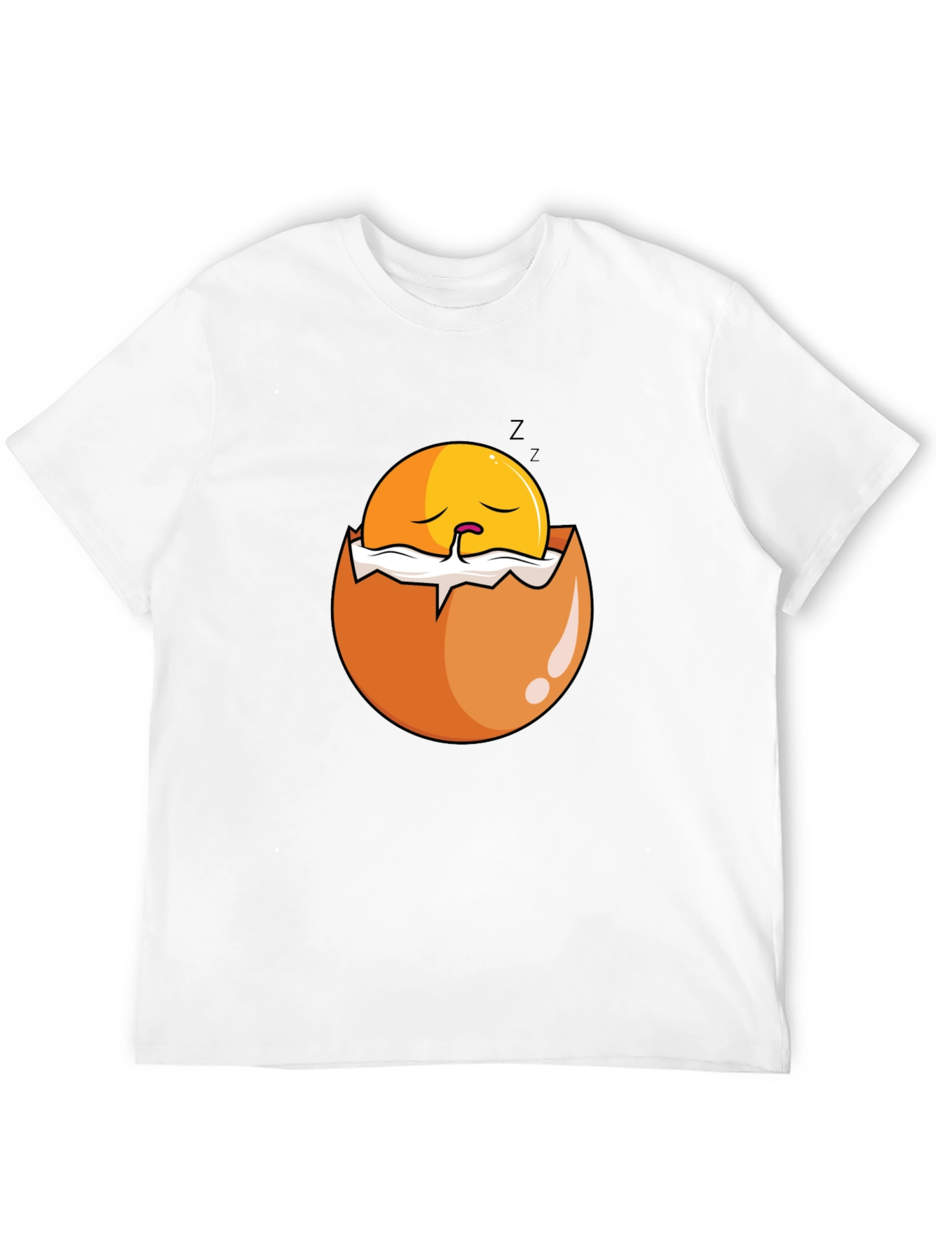Sleeping Egg Graphic T-Shirt - Black Casual Tee