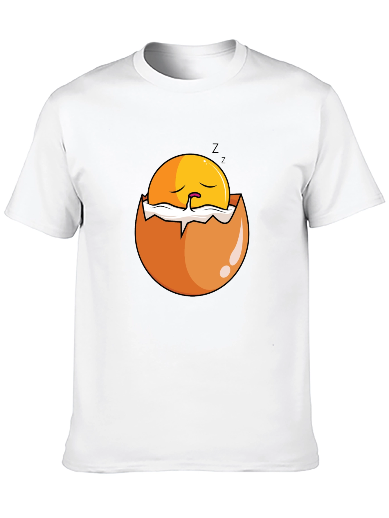 Sleeping Egg Graphic T-Shirt - Black Casual Tee
