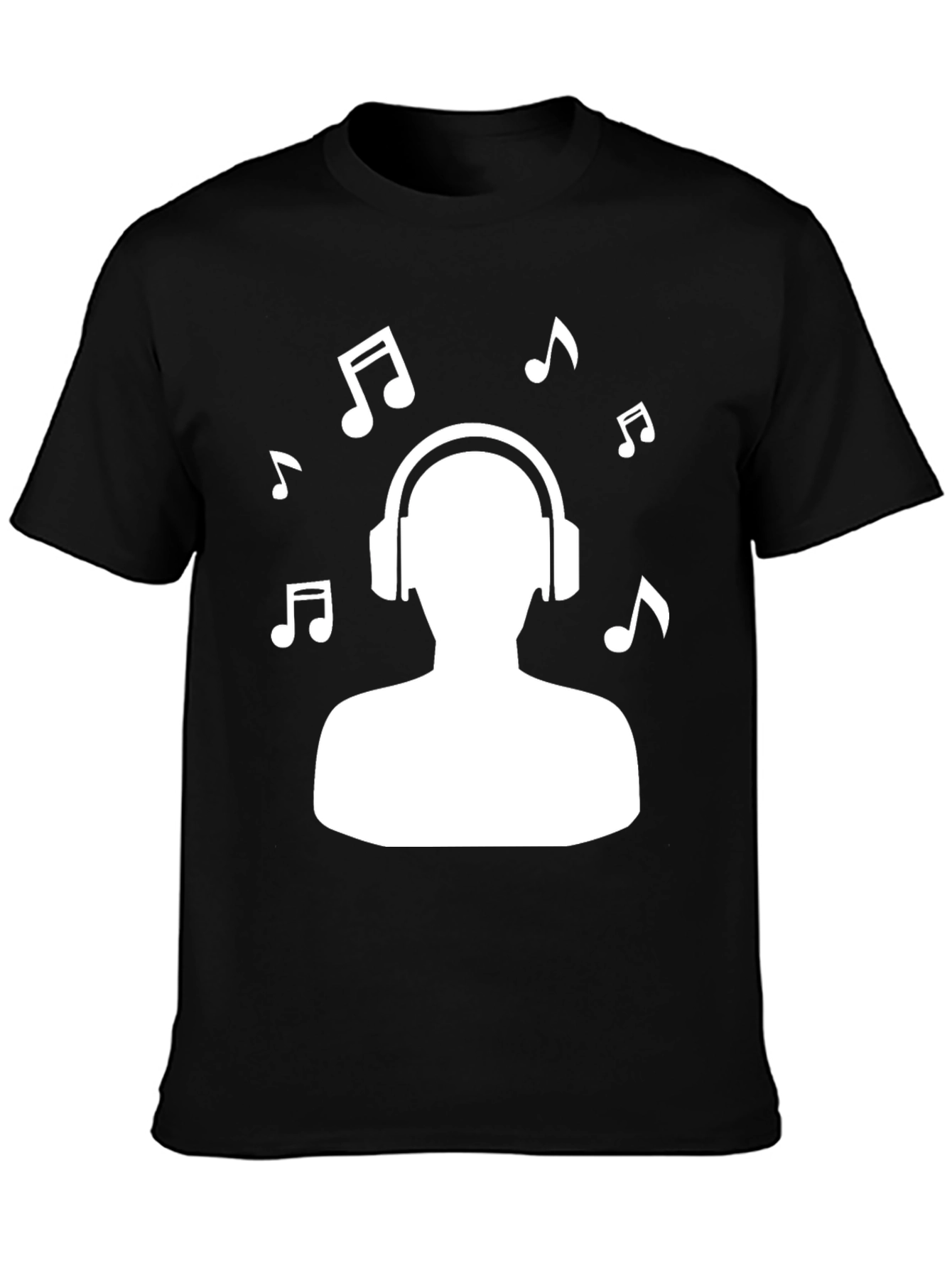 Music Lover T-Shirt - Headphones & Notes Design