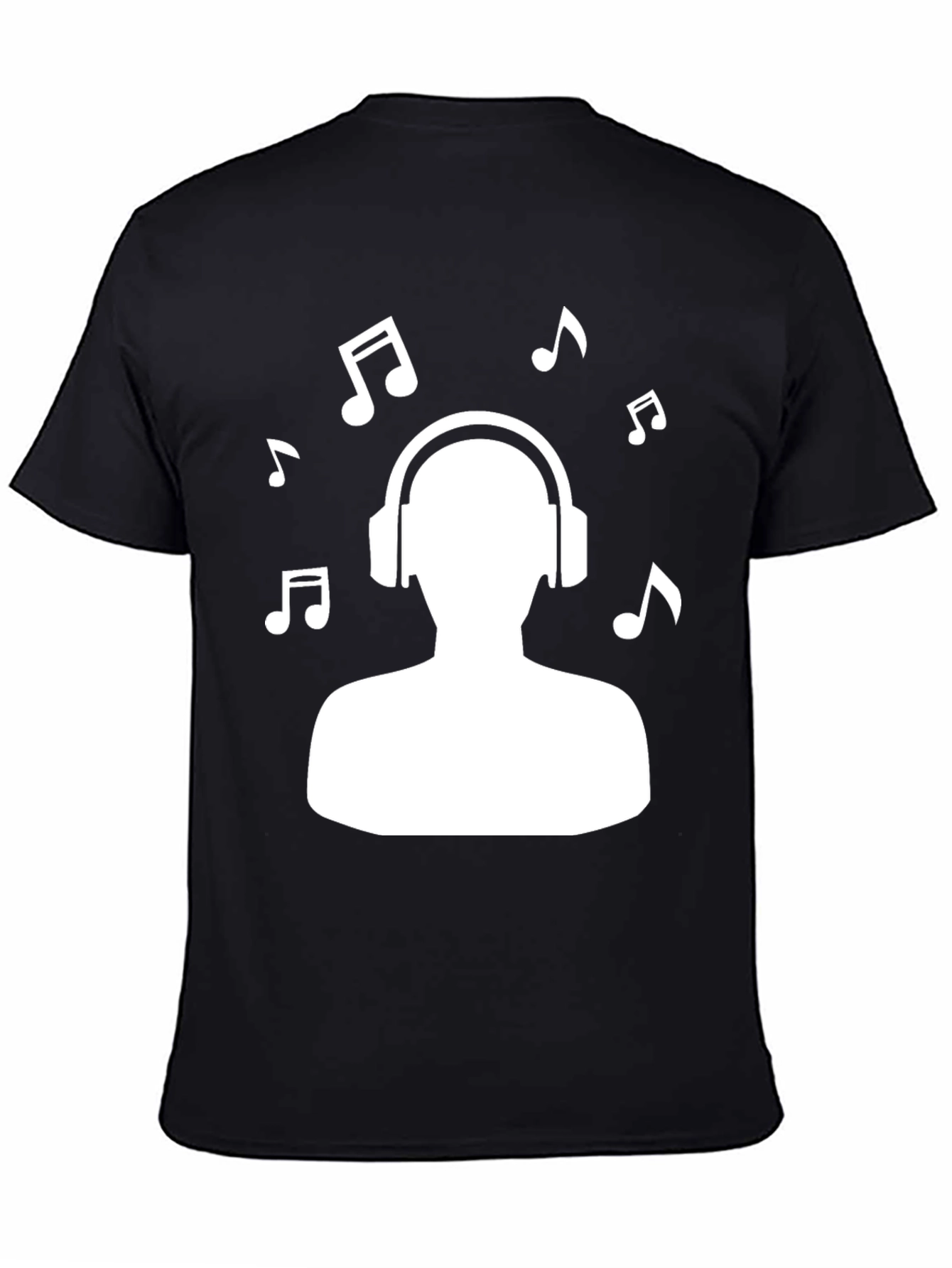 Music Lover T-Shirt - Headphones & Notes Design