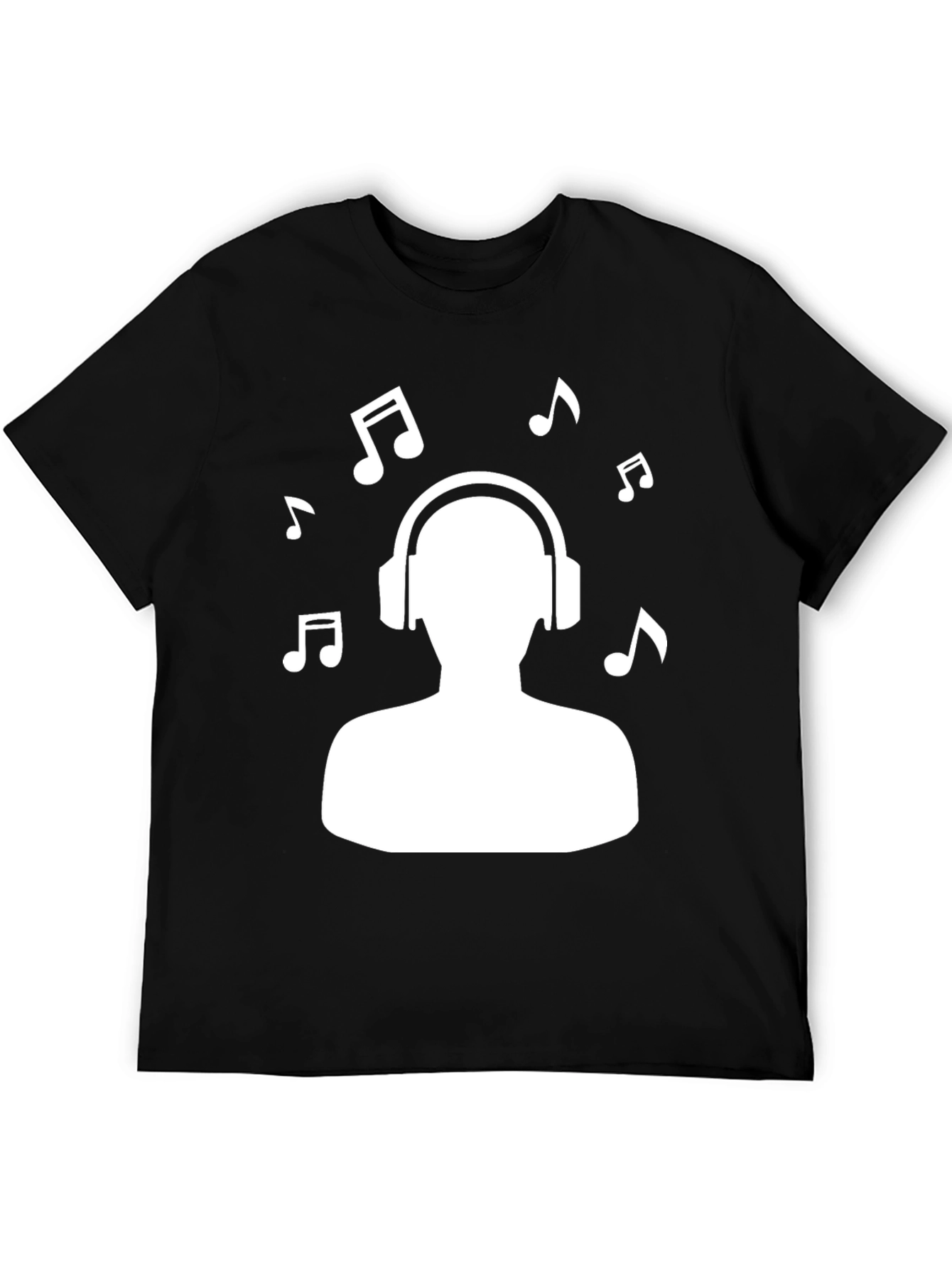 Music Lover T-Shirt - Headphones & Notes Design