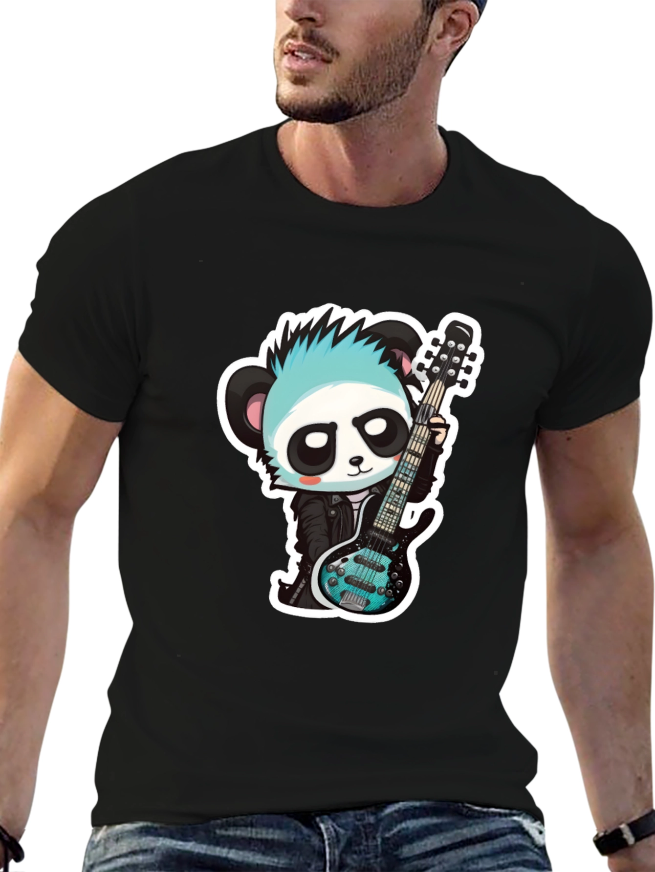 Panda Guitarist Graphic T-Shirt