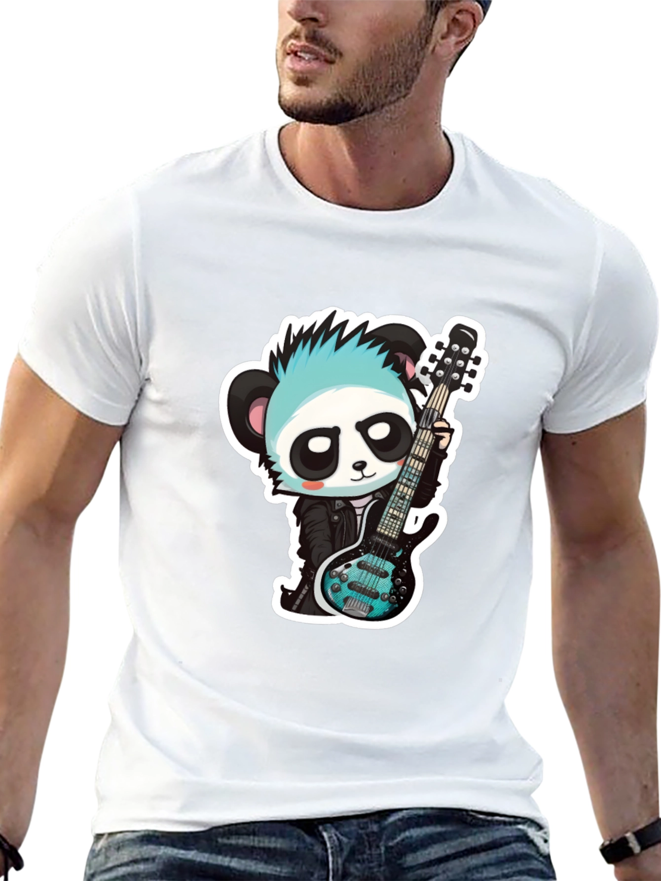 Panda Guitarist Graphic T-Shirt