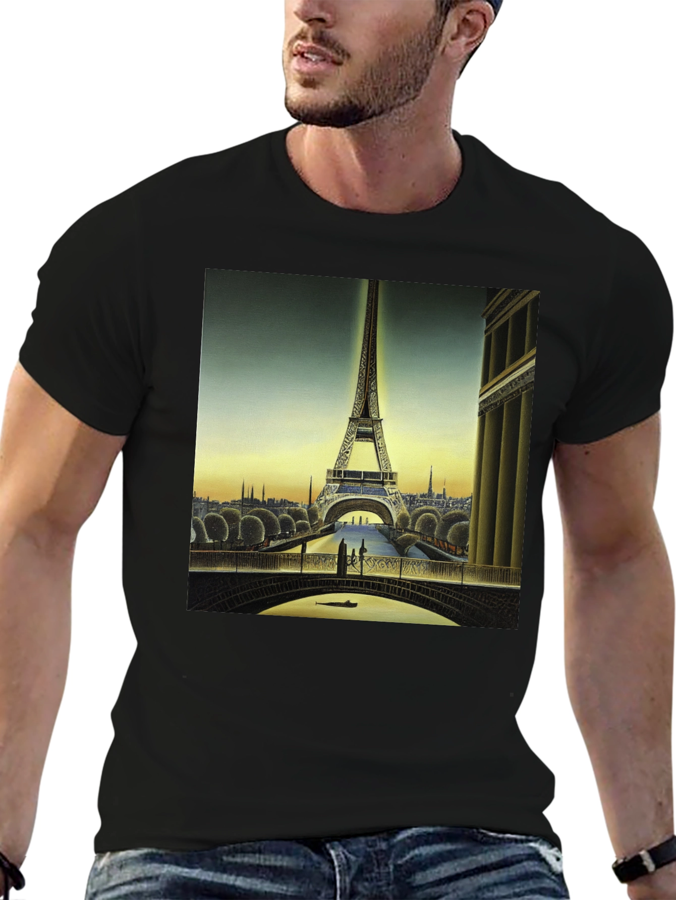 Paris Eiffel Tower Graphic Tee - Classic Black T-Shirt