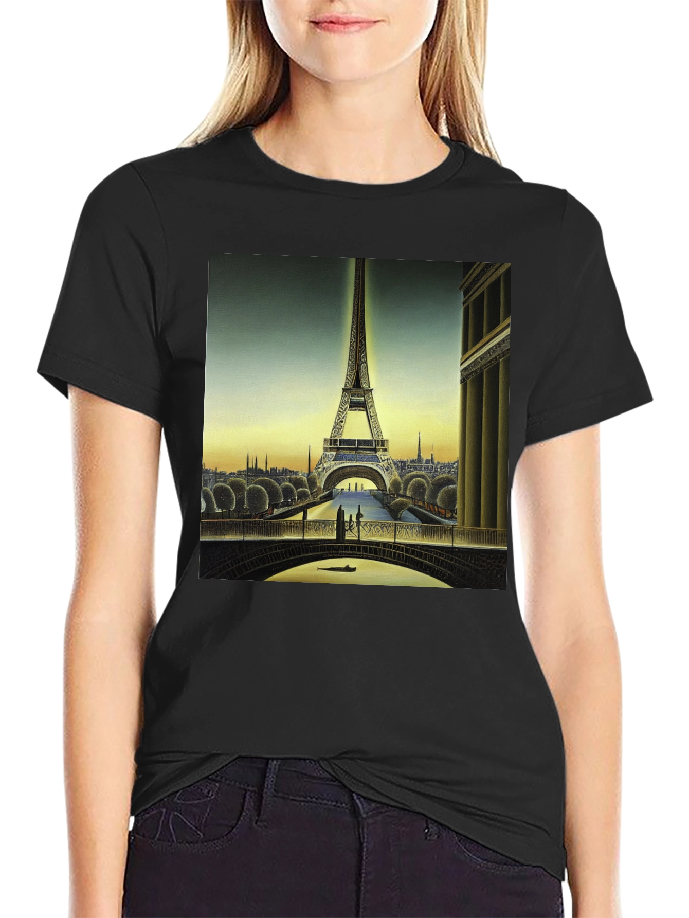 Paris Eiffel Tower Graphic Tee - Classic Black T-Shirt