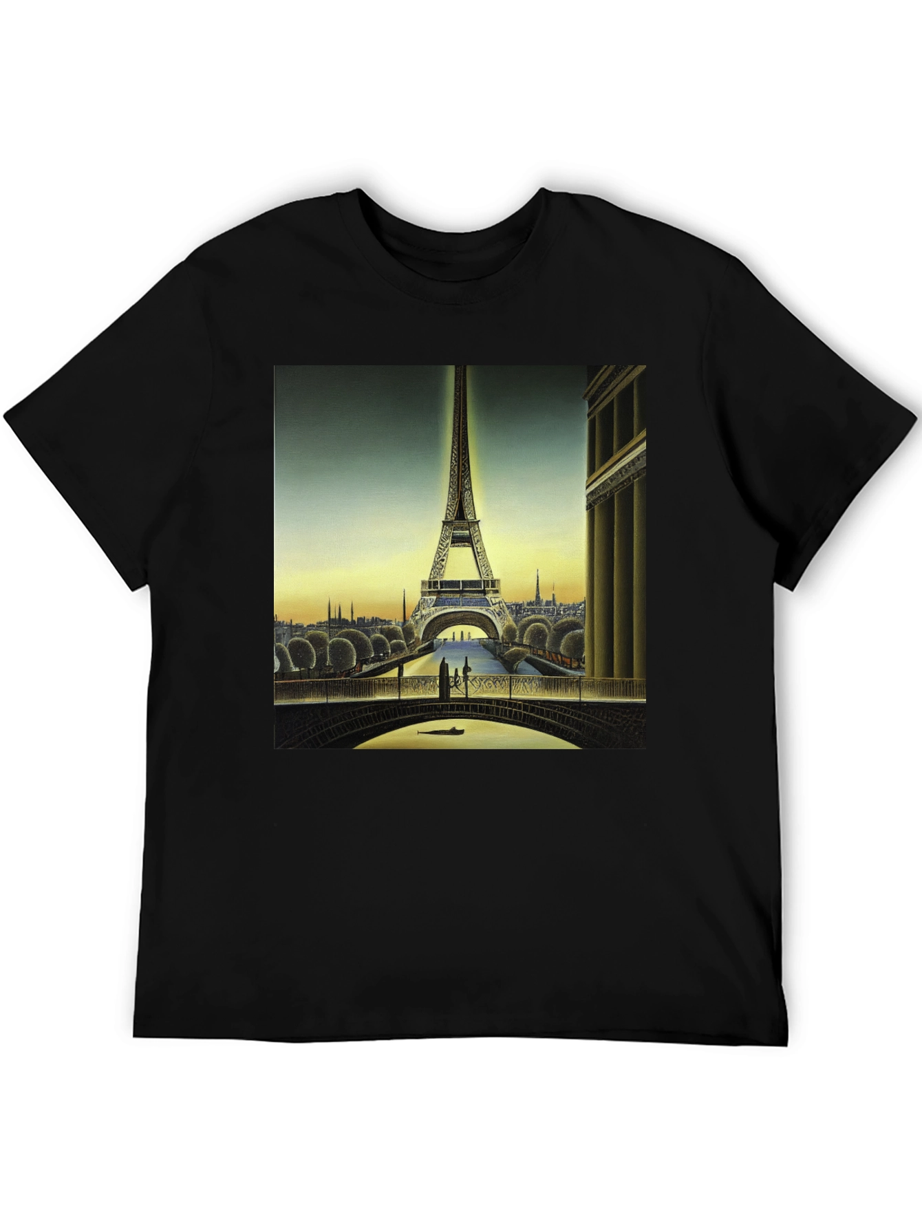 Paris Eiffel Tower Graphic Tee - Classic Black T-Shirt