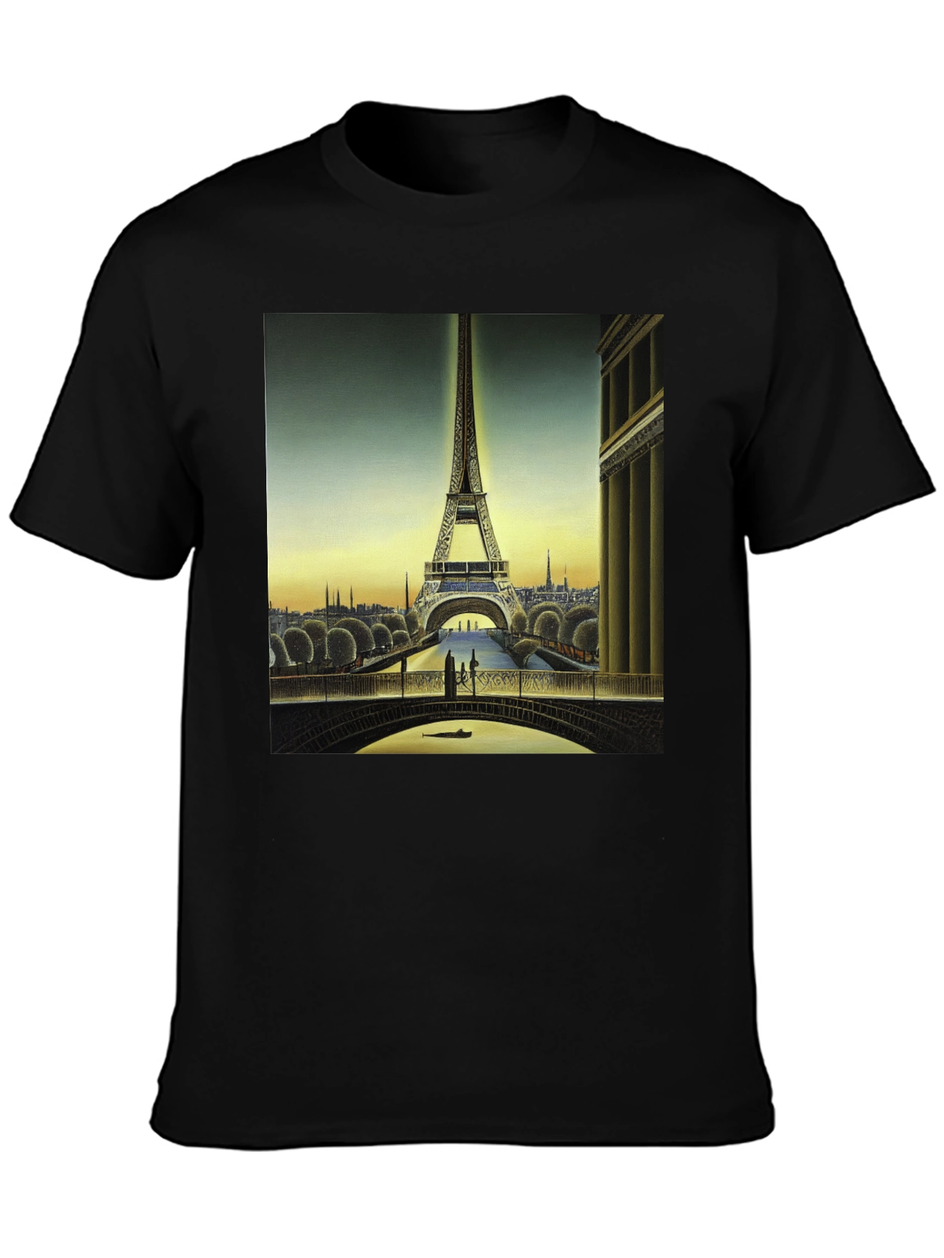 Paris Eiffel Tower Graphic Tee - Classic Black T-Shirt