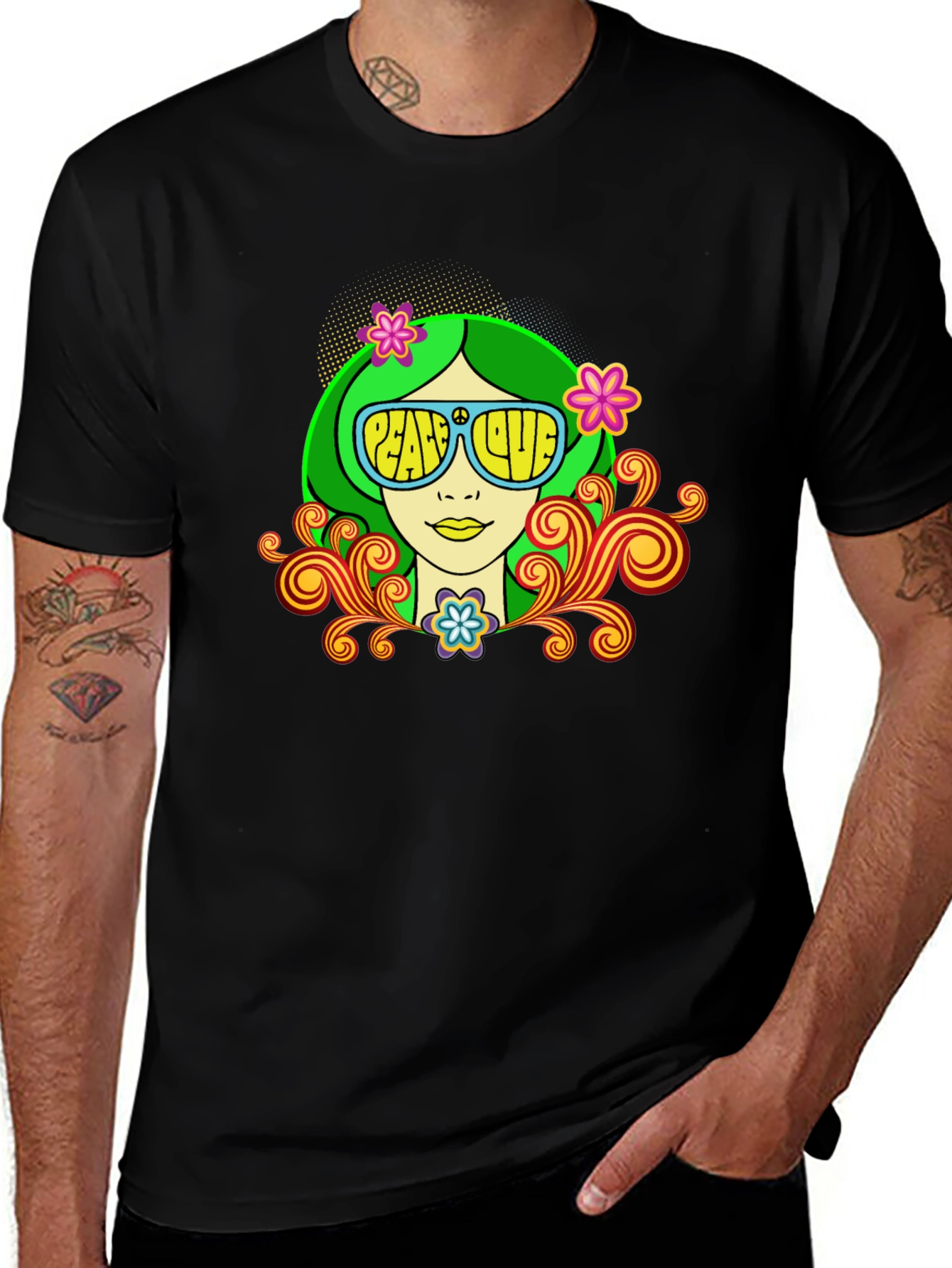 Peace & Love Retro Graphic Tee