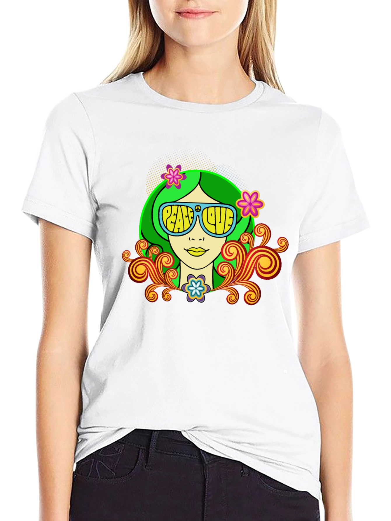 Peace & Love Retro Graphic Tee