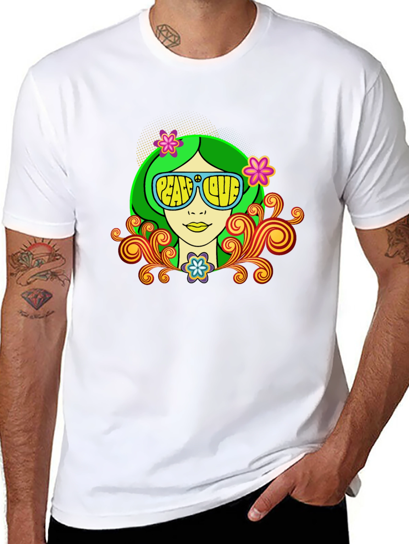 Peace & Love Retro Graphic Tee