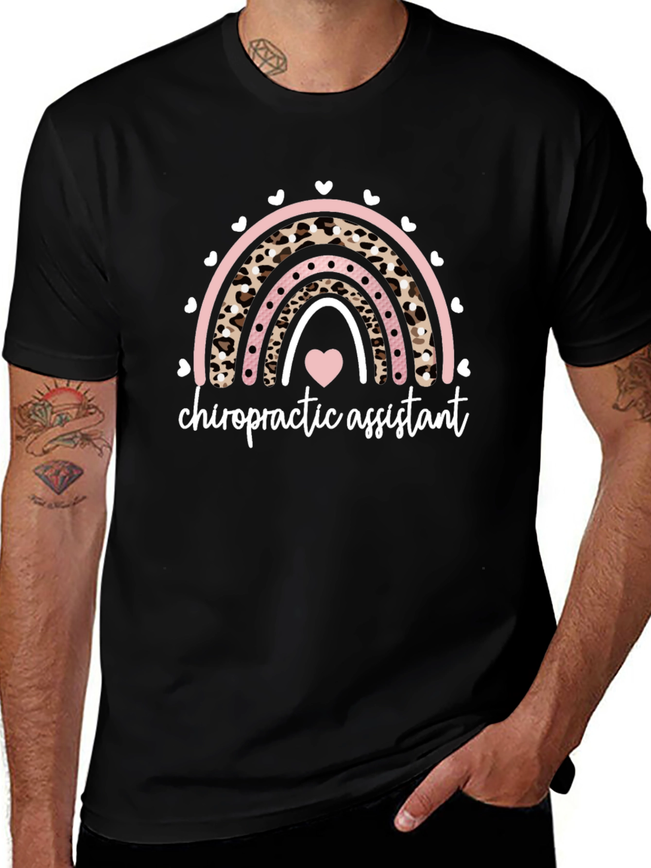 Chiropractic Assistant Rainbow Heart T-Shirt