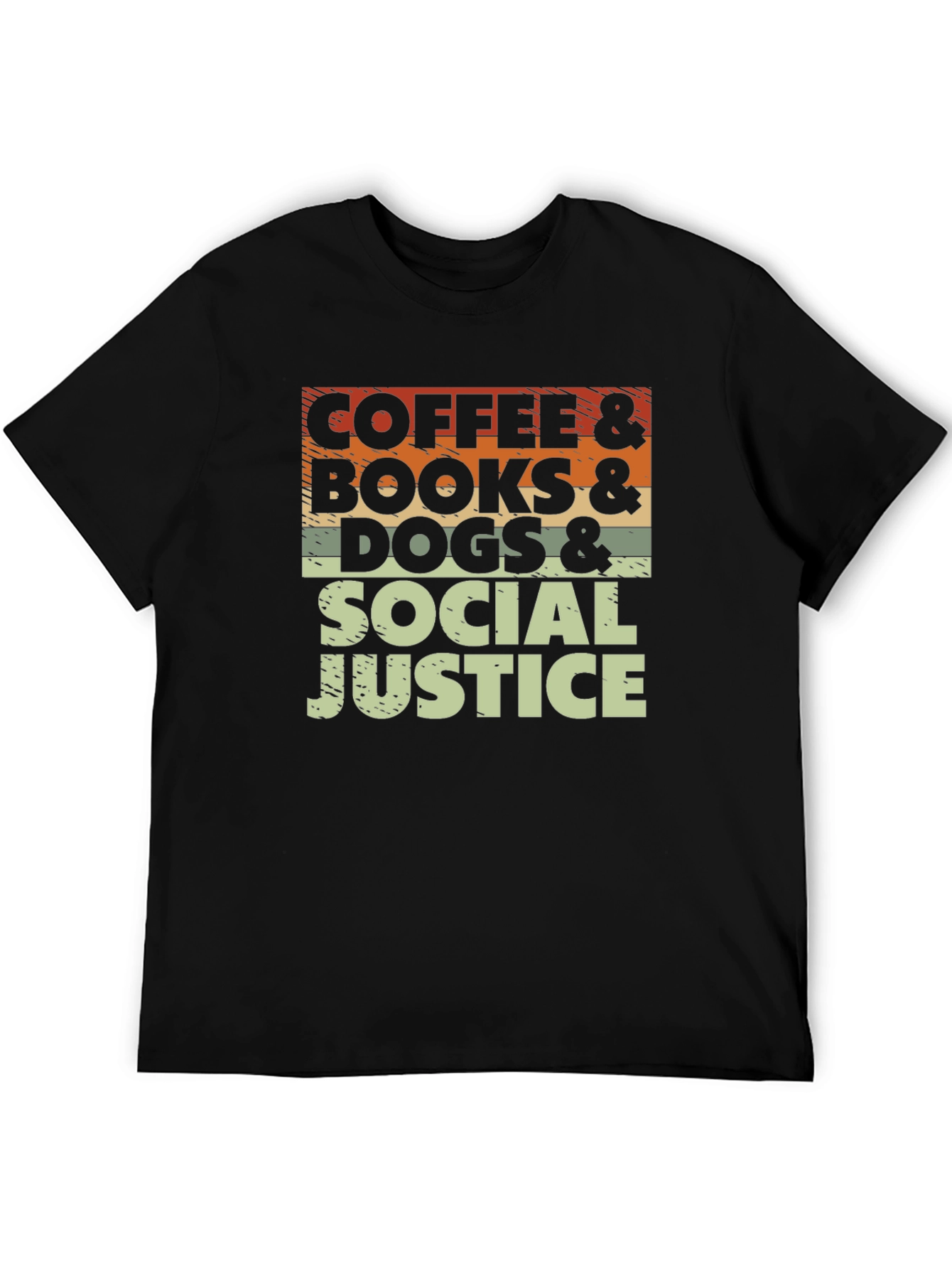 Coffee Books Dogs & Social Justice T-Shirt