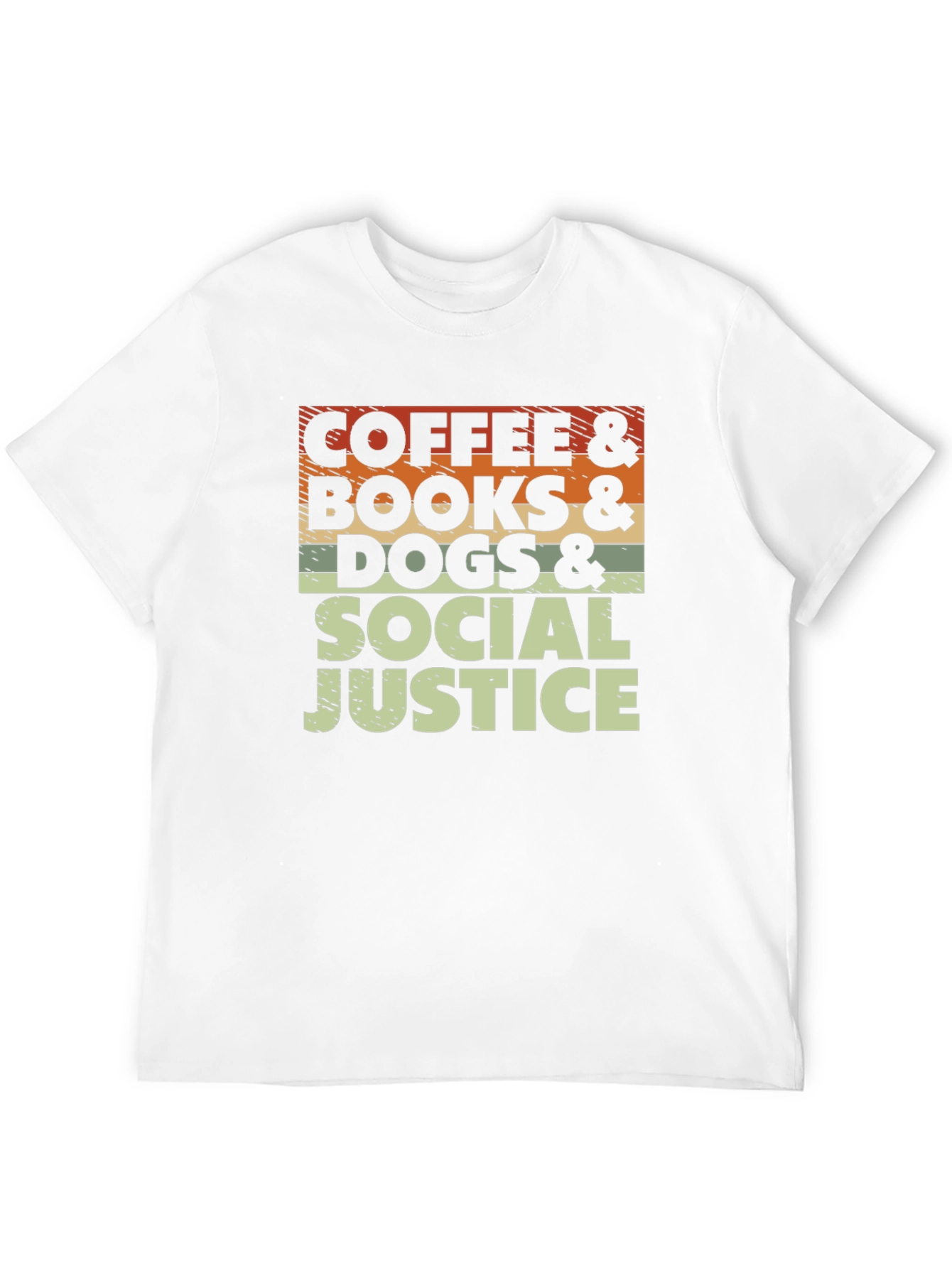 Coffee Books Dogs & Social Justice T-Shirt