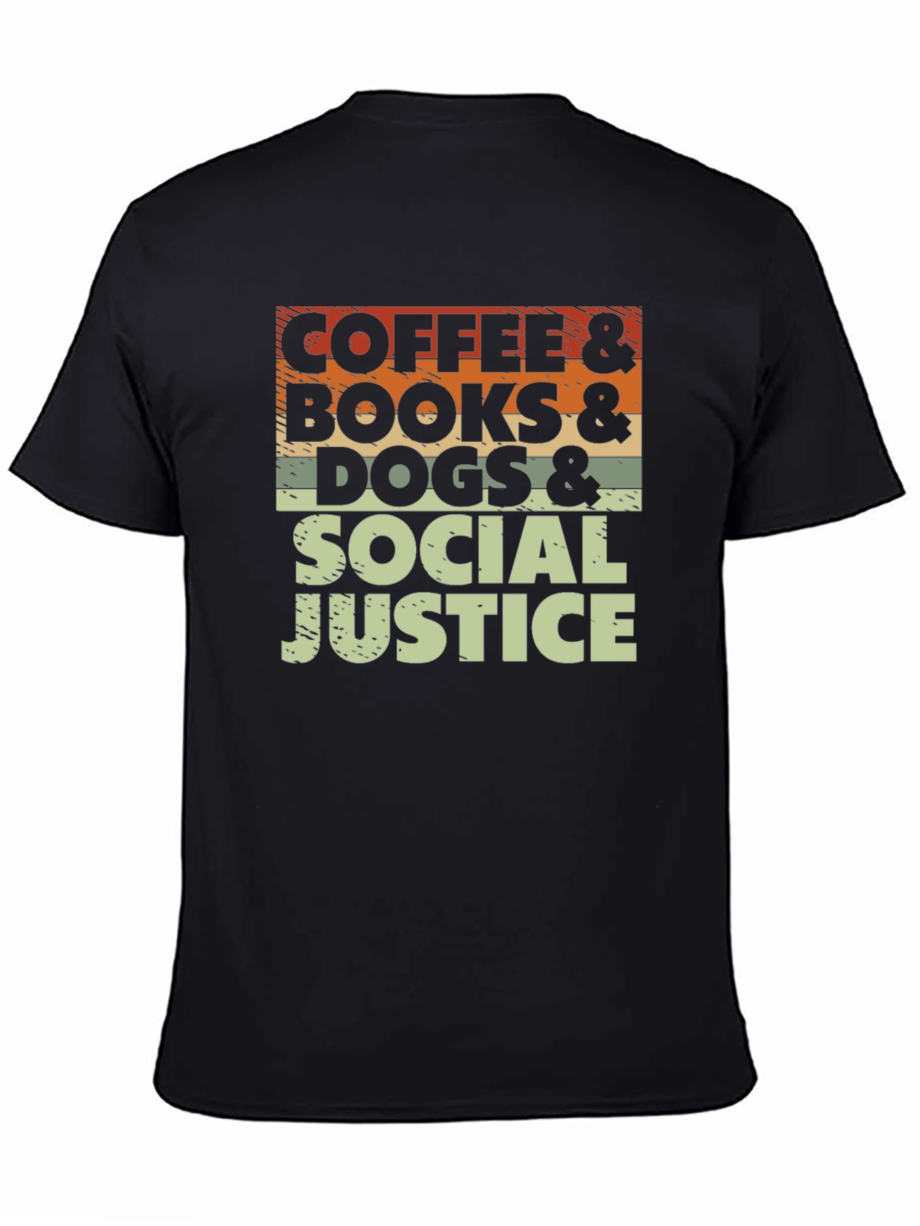 Coffee Books Dogs & Social Justice T-Shirt