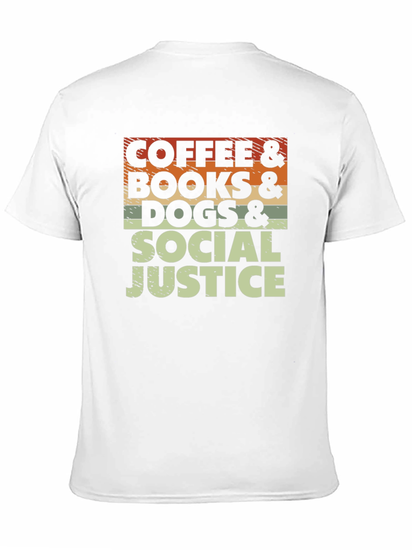 Coffee Books Dogs & Social Justice T-Shirt