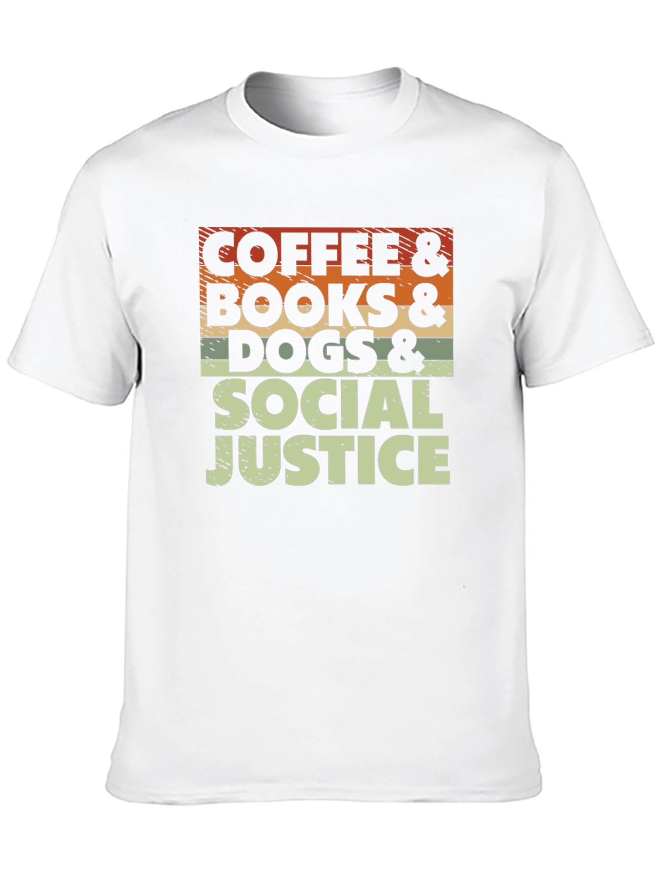 Coffee Books Dogs & Social Justice T-Shirt